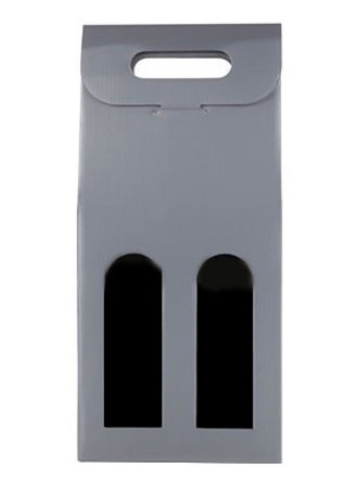 Accessories-Box Box, Silver 2-Bottle Carrier