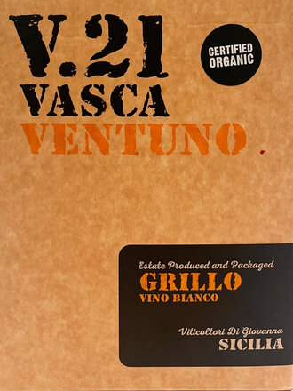 Wine-White-Crisp Di Giovanna 'V.21 Vasca Ventuno' Grillo Terre Siciliane DOC 2024 3L BiB