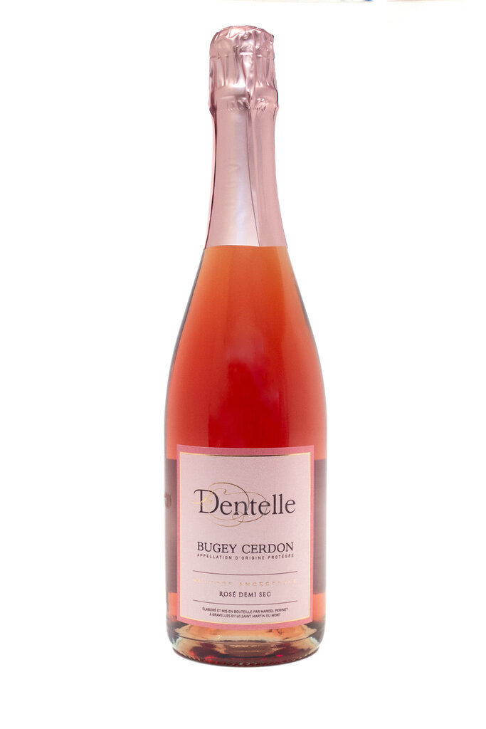 Wine-Sparkling-Cremant La Dentelle Bugey Cerdon AOP Méthode Ancestrale Rosé Demi Sec NV