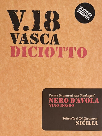 Wine-Red-Lush Di Giovanna 'V.18 Vasca Diciotto' Nero d'Avola Terre Siciliane DOC 2024 3L BiB