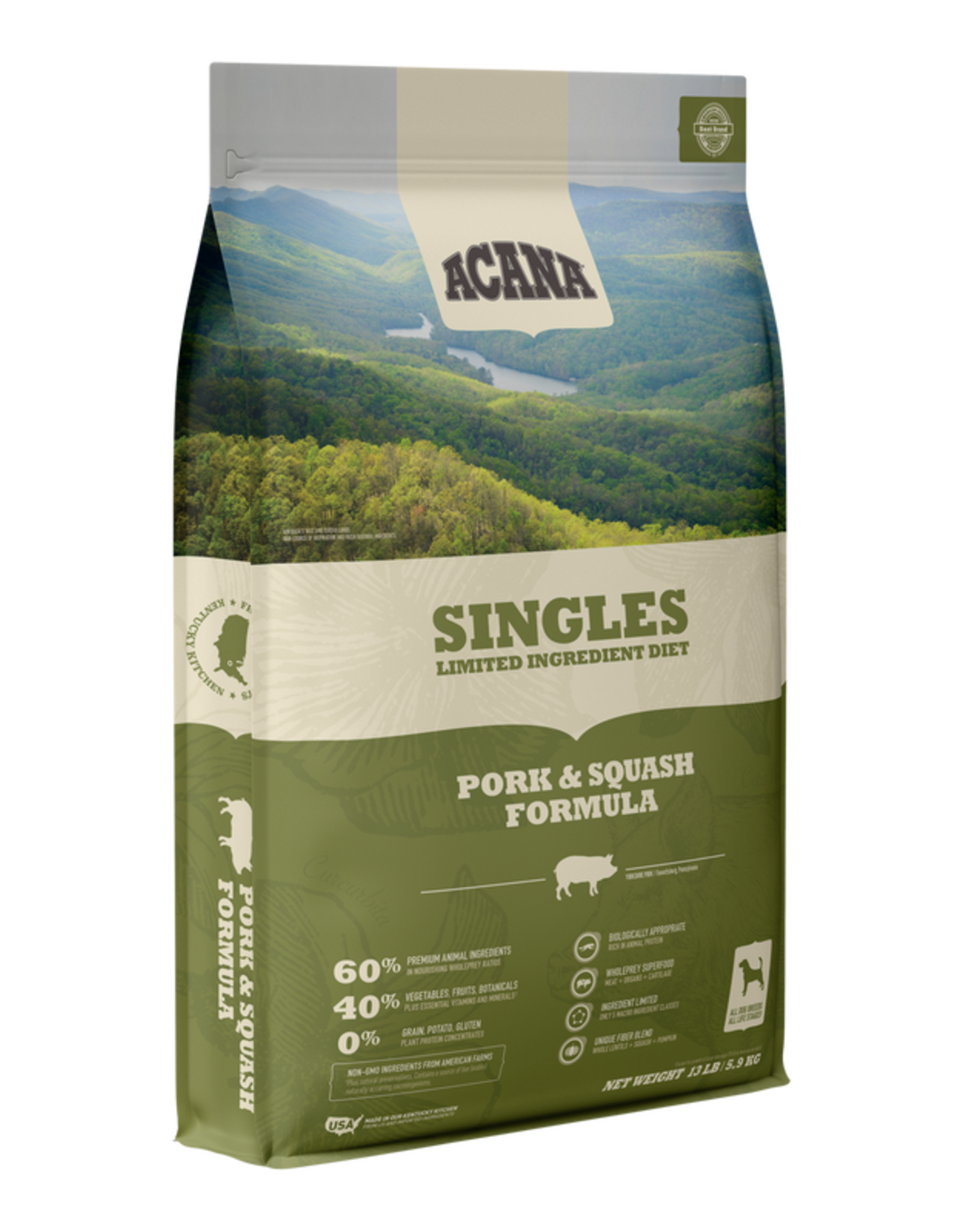 Acana Singles Pork & Squash  4.5lb