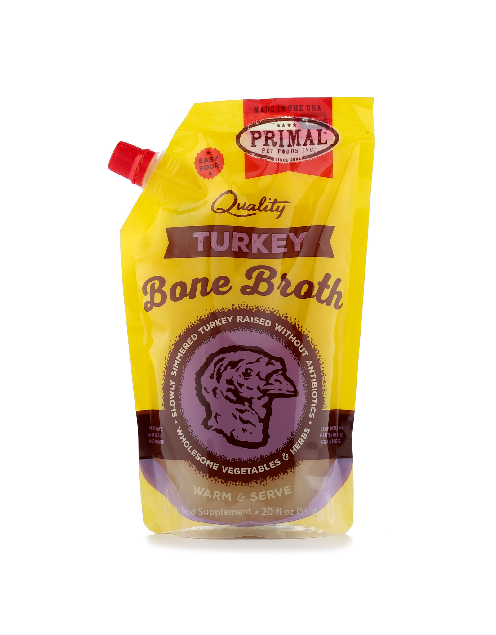 Primal Primal Turkey Bone Broth 20oz (Frozen)