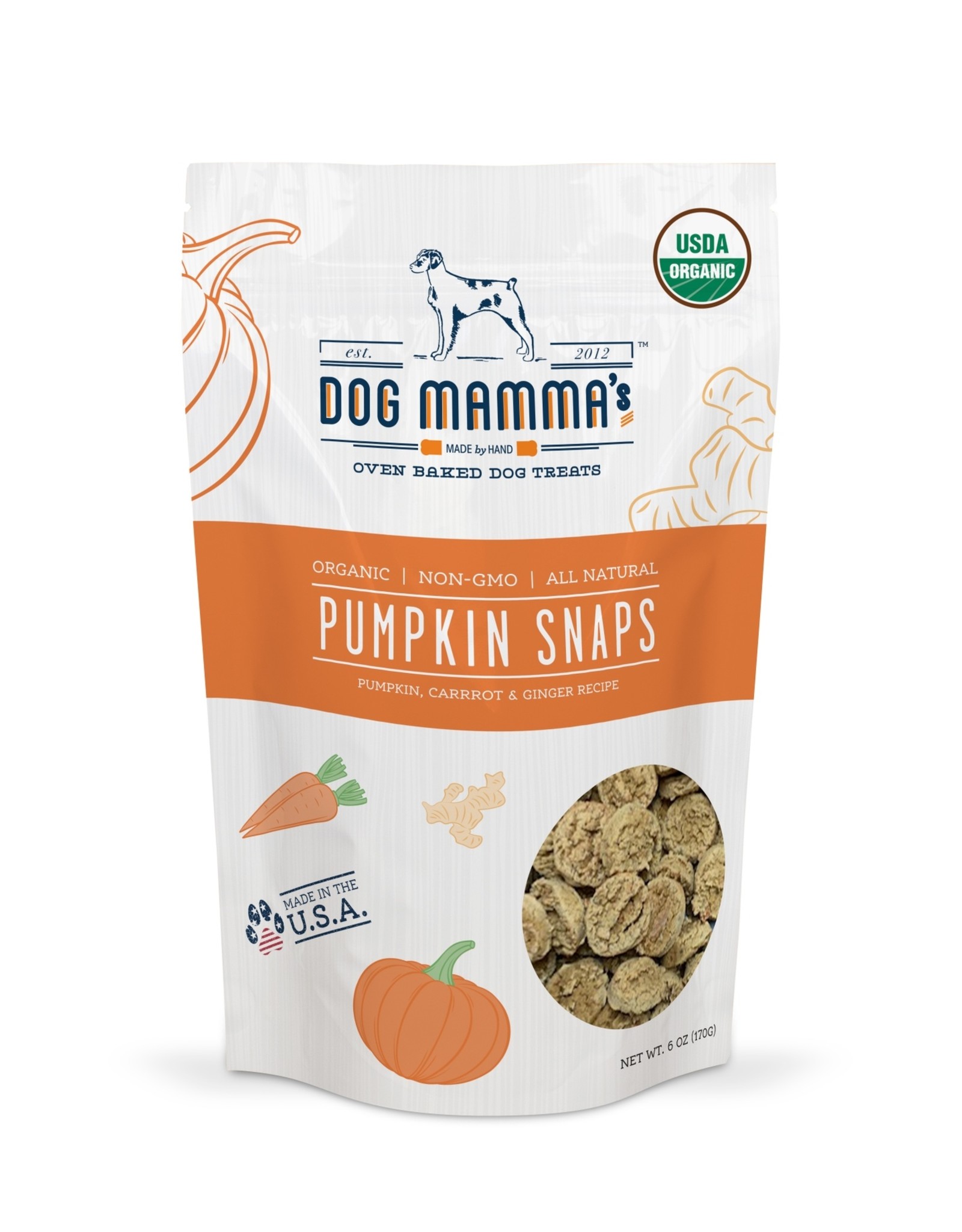 Dog Mamma's LLC USDA Organic Pumpkin Snaps Treats