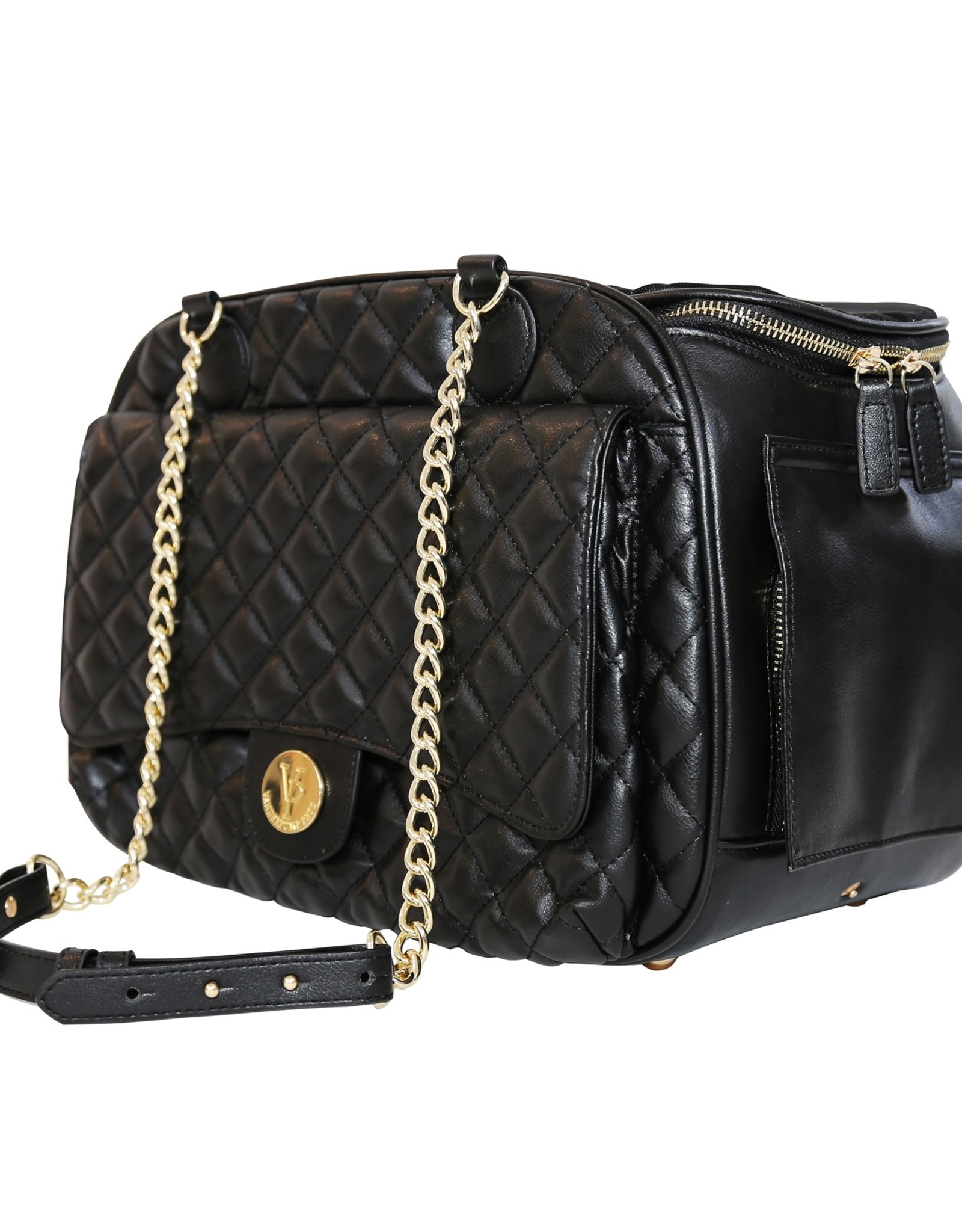 Chanel Chanel Black Quilted Leather Dog leash