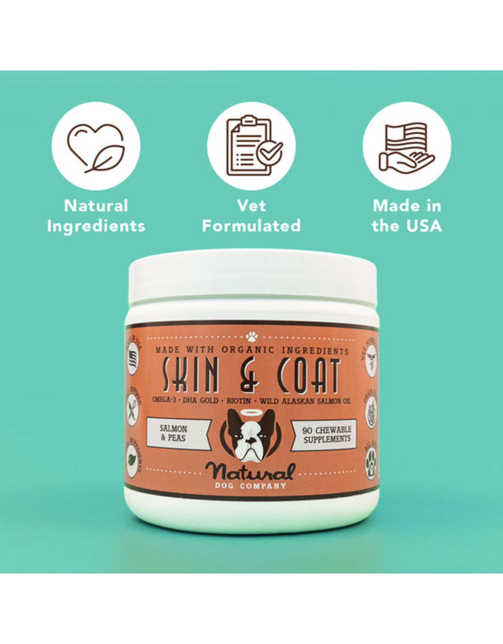Natural Dog Co. Skin & Coat Supplement 90ct