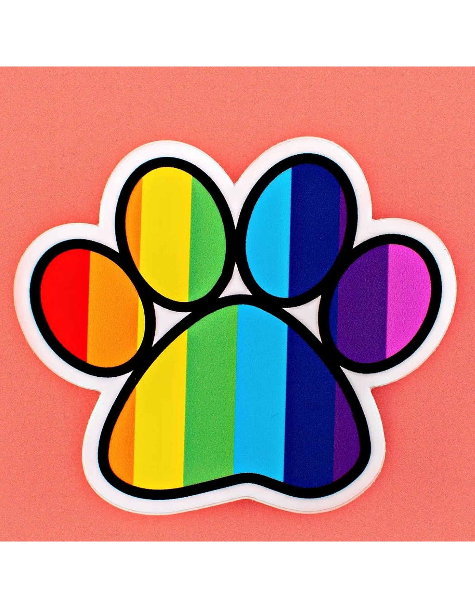 Bad Tags Pride Rainbow Paw Print Sticker