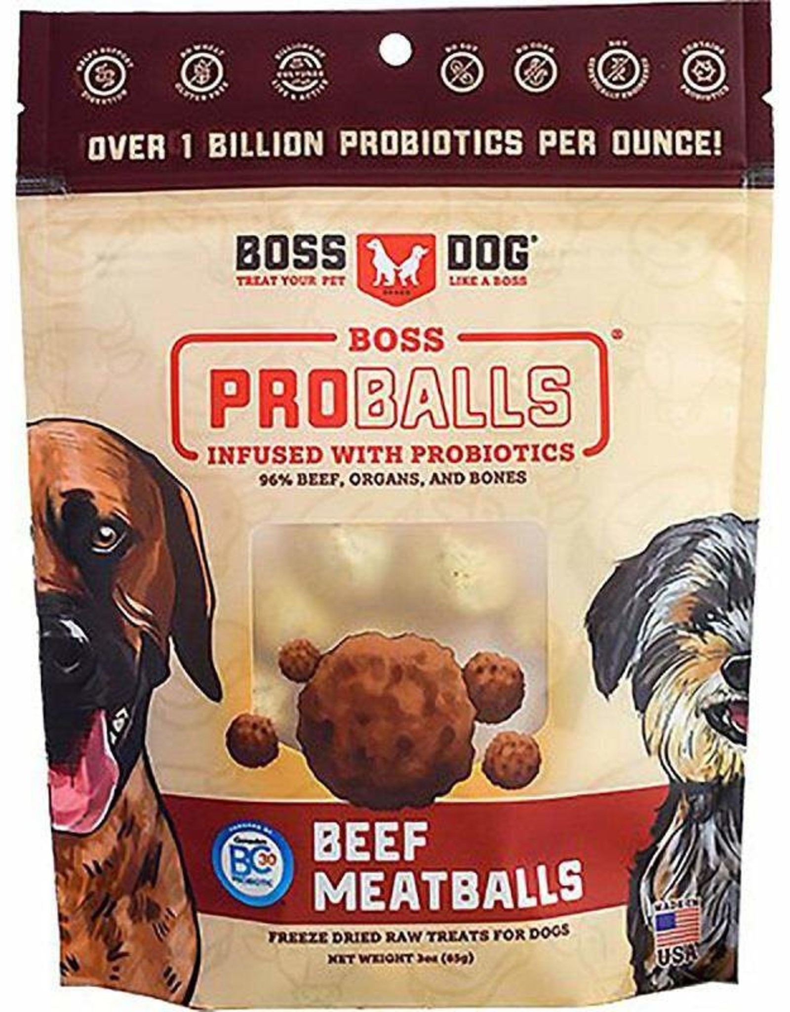 BossDog Boss Dog Proball Beef 3oz