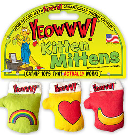 Ducky World Yeowww! Catnip Kitten Mittens 3-pack