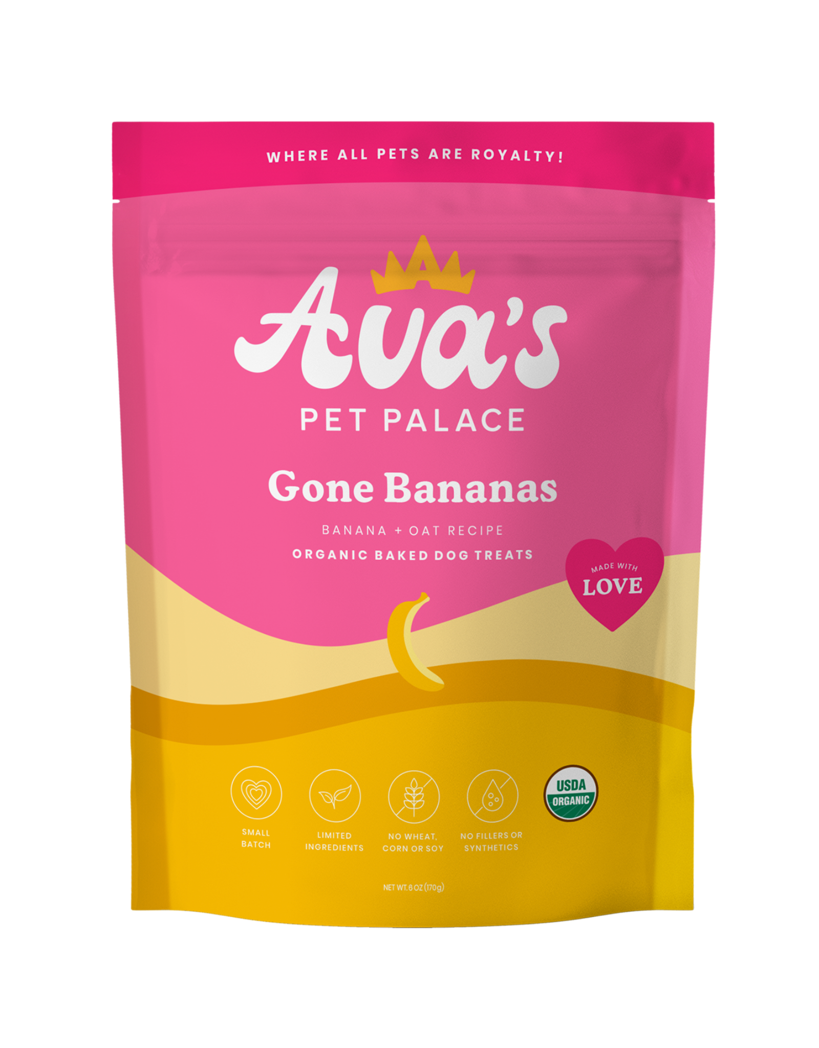 Ava's Pet Palace Organic Gone Bananas Biscuits 6oz