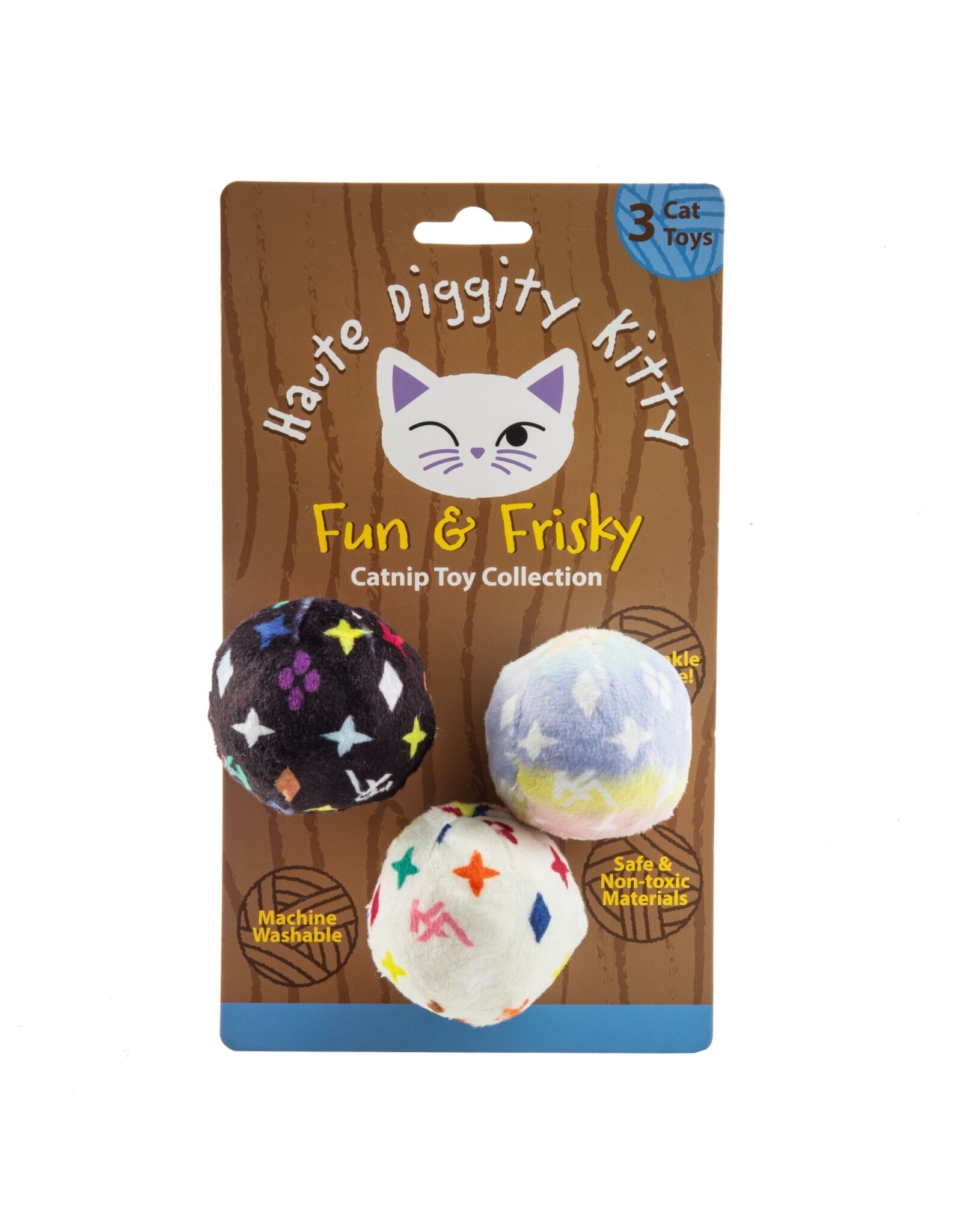 Haute Diggity Dog Kitty Vuiton Balls (Monogram) Organic Catnip Toys
