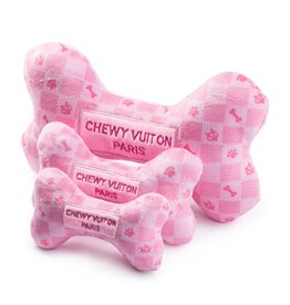 Haute Diggity Dog Pink Checker Chewy Vuitton Bone