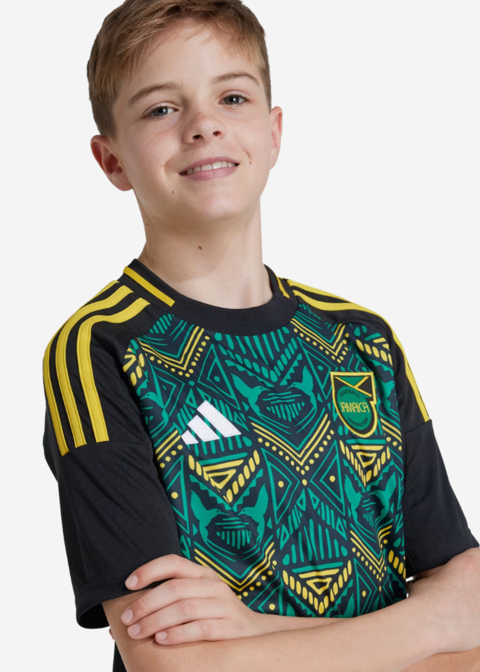 ADIDAS JFF JAMAICA AWAY JERSEY KIDS BLACK IS5671