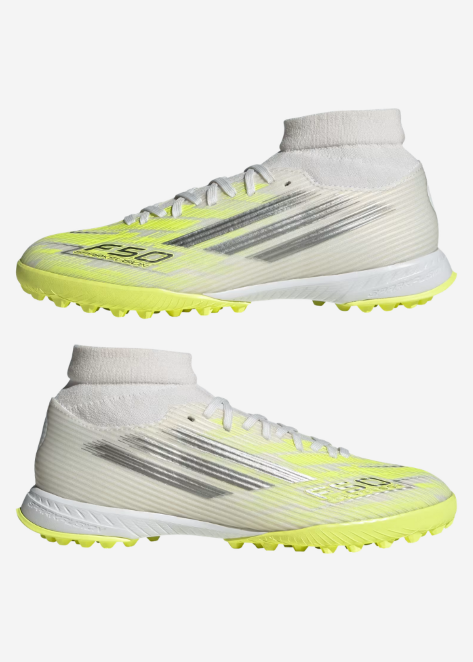 ADIDAS F50 SPARKFUSION LEAGUE TF WHT/IRON/YE JR9004