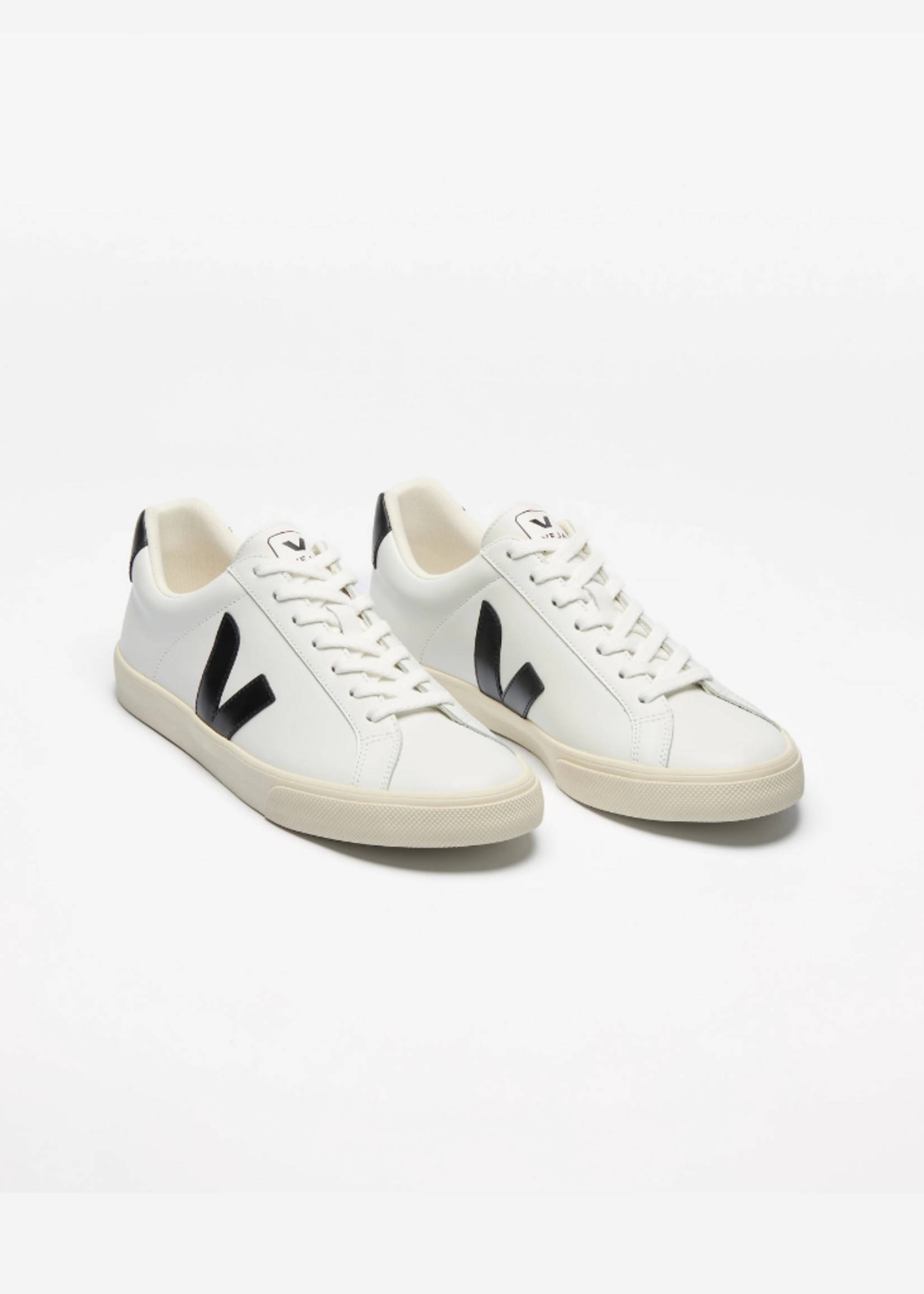 VEJA ESPLAR LOGO LEATHER  WHITE/BLACK EO0200005A