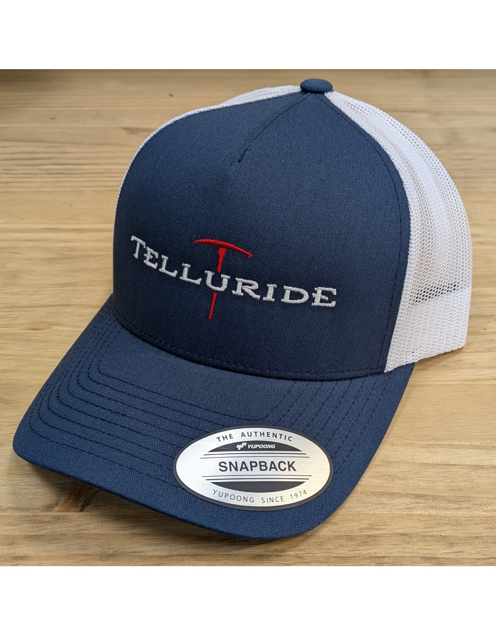 4IMPRINT YUPOONG TRUCKER 143845 NAVY WHITE PICK AXE HAT