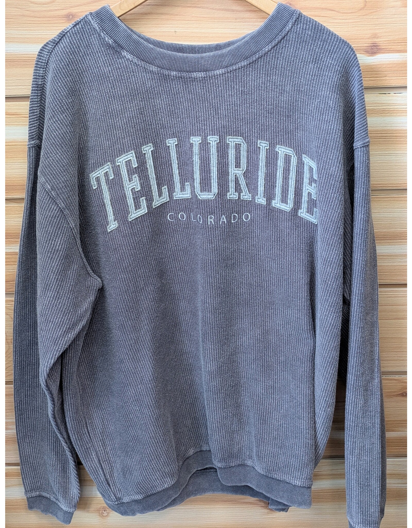 LONE ROCK APPLIQUE CORDED CREW