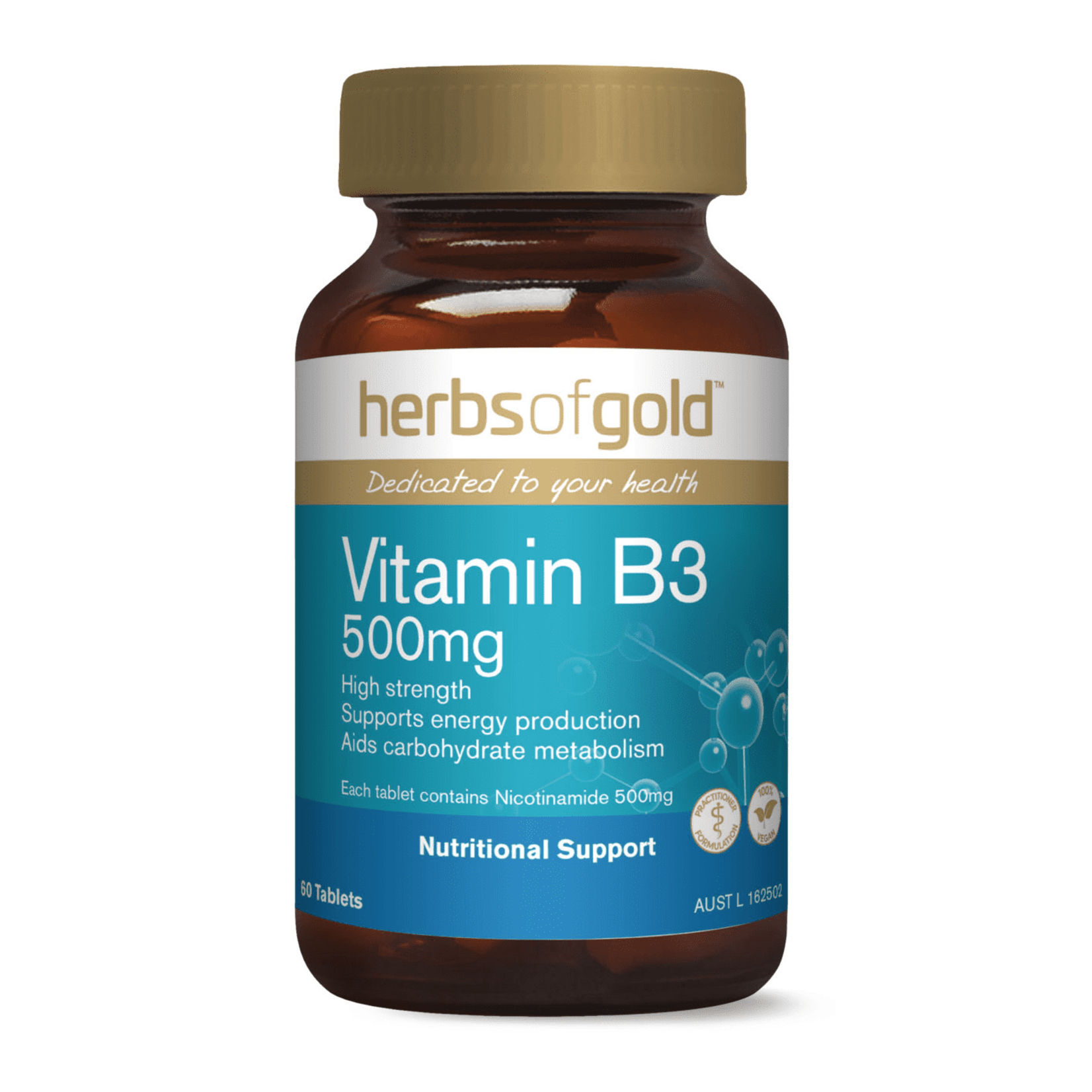 Herbs of Gold Herbs of Gold Vitamin B3 500mg 60 tabs