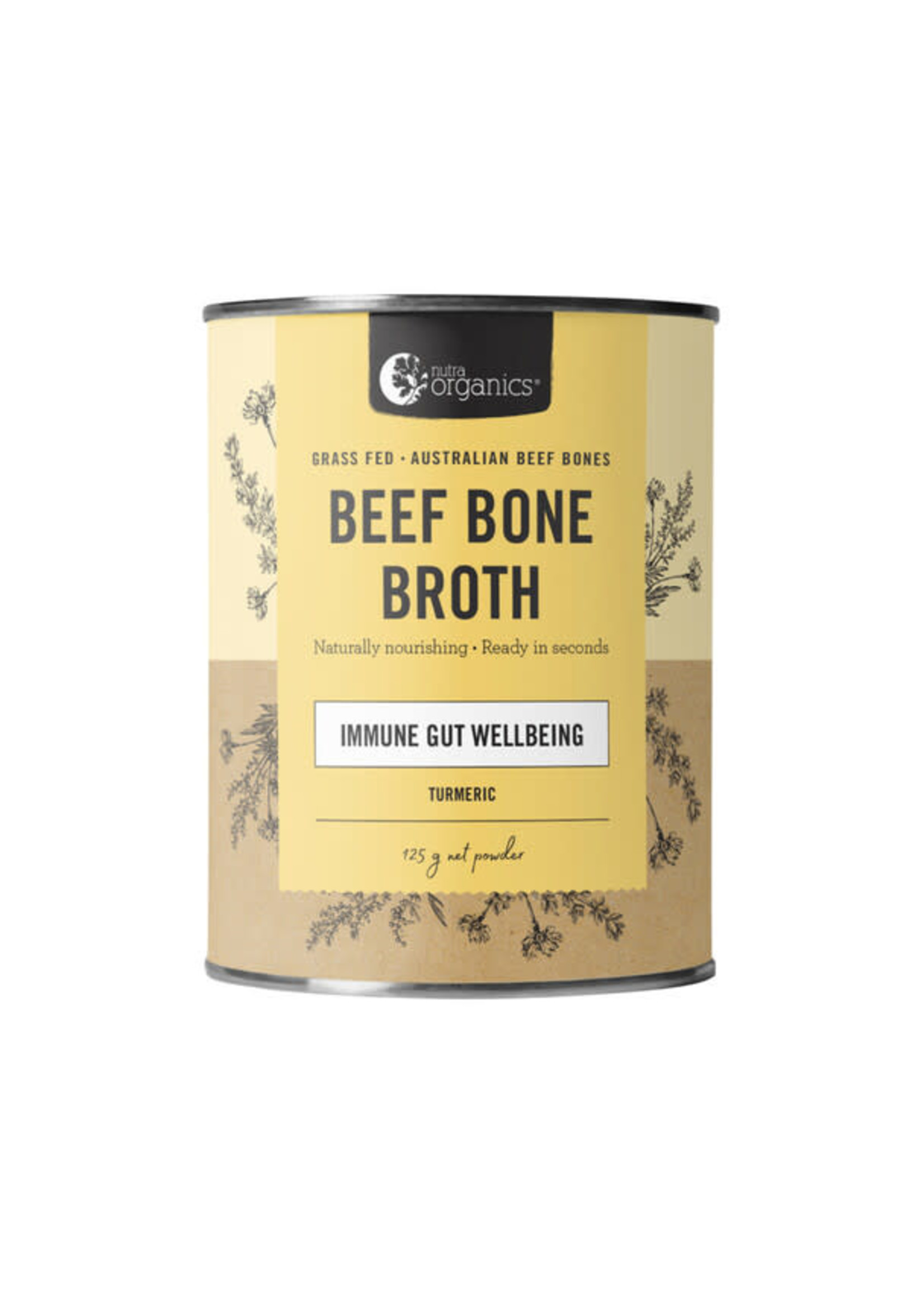 NutraOrganics Nutra Organics Beef Bone BrothImmune Gut Wellbeing Turmeric 125g