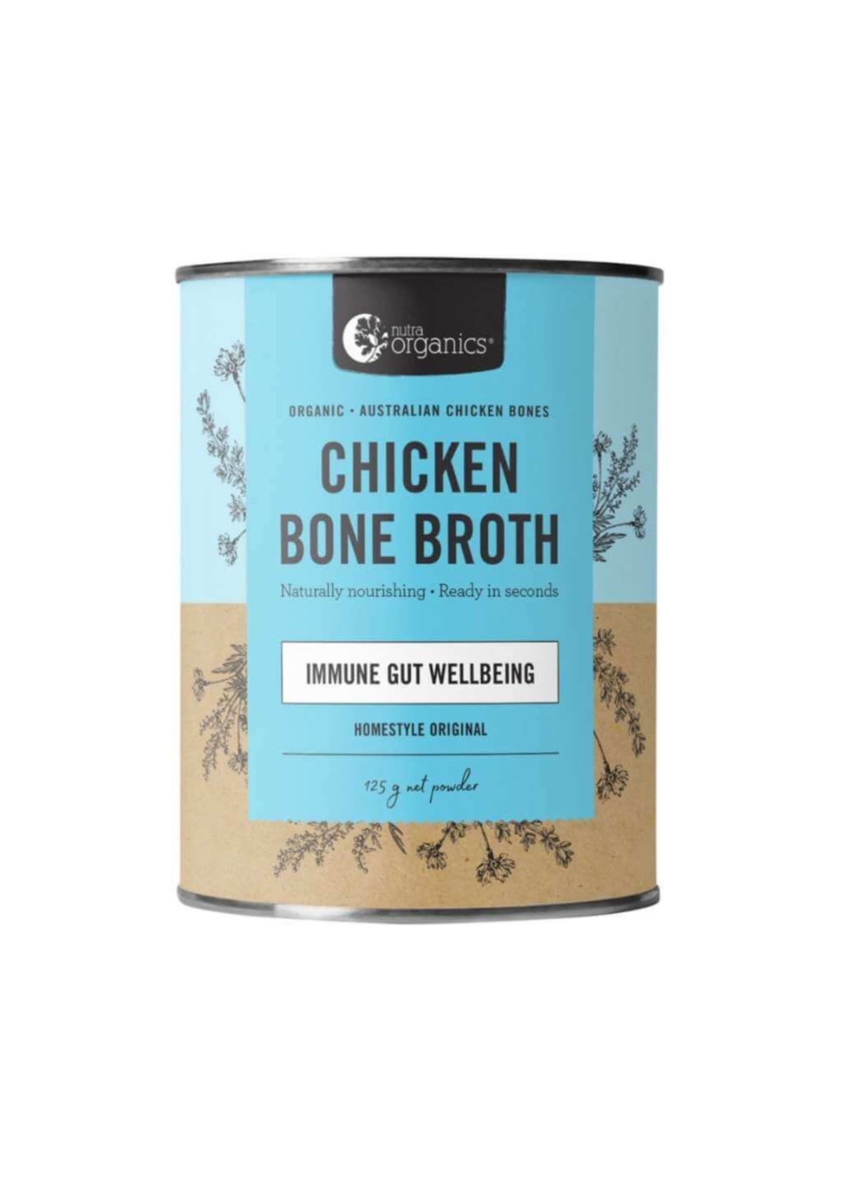 NutraOrganics Nutra Organics Chicken Bone Broth  Immune Gut Wellbeing Homestyle Original 125g