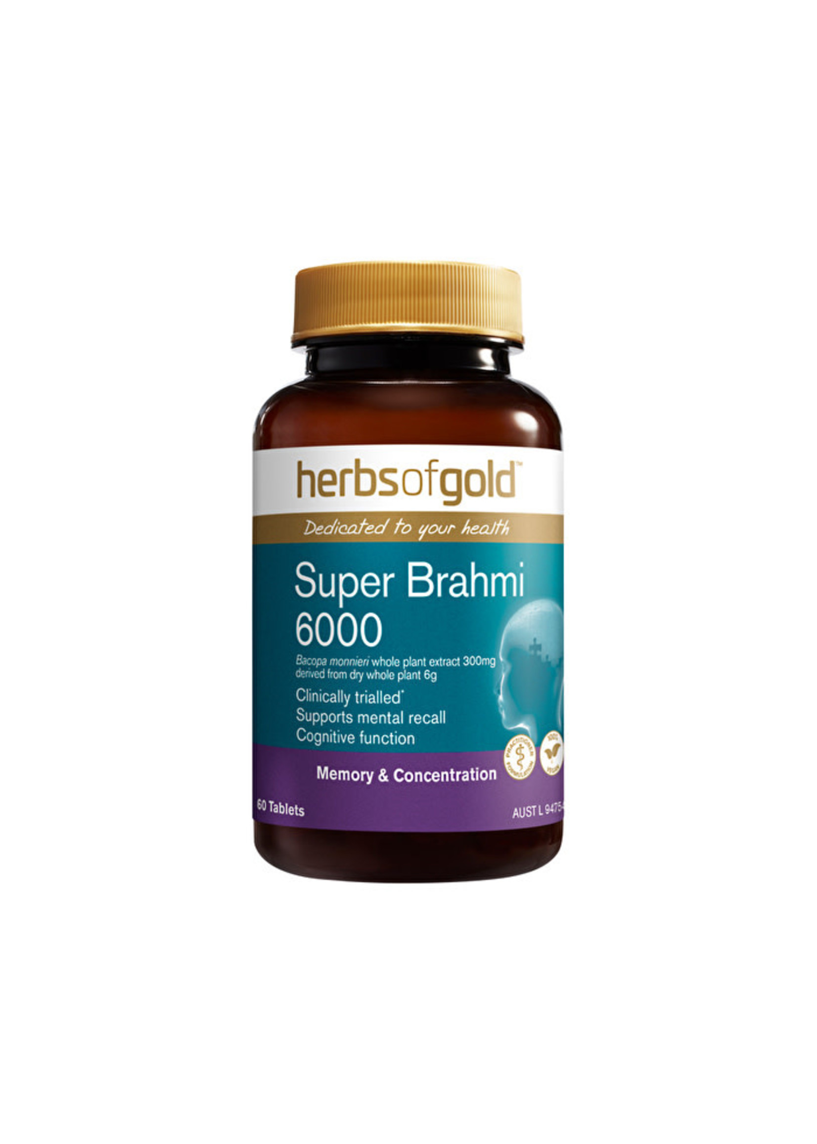 Herbs of Gold Herbs of Gold Super Brahmi 6000 60 tabs