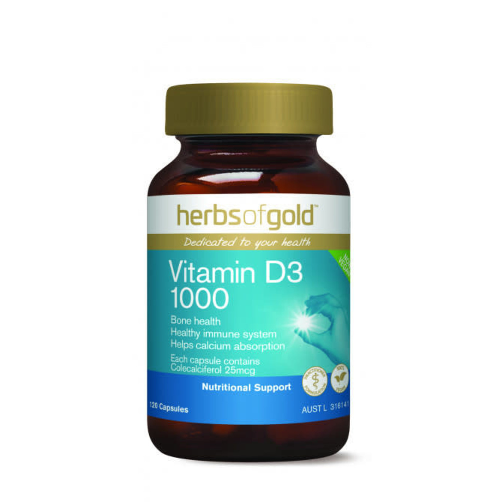 Herbs of Gold Herbs of Gold Vitamin D3 1000 240c (Vegan)