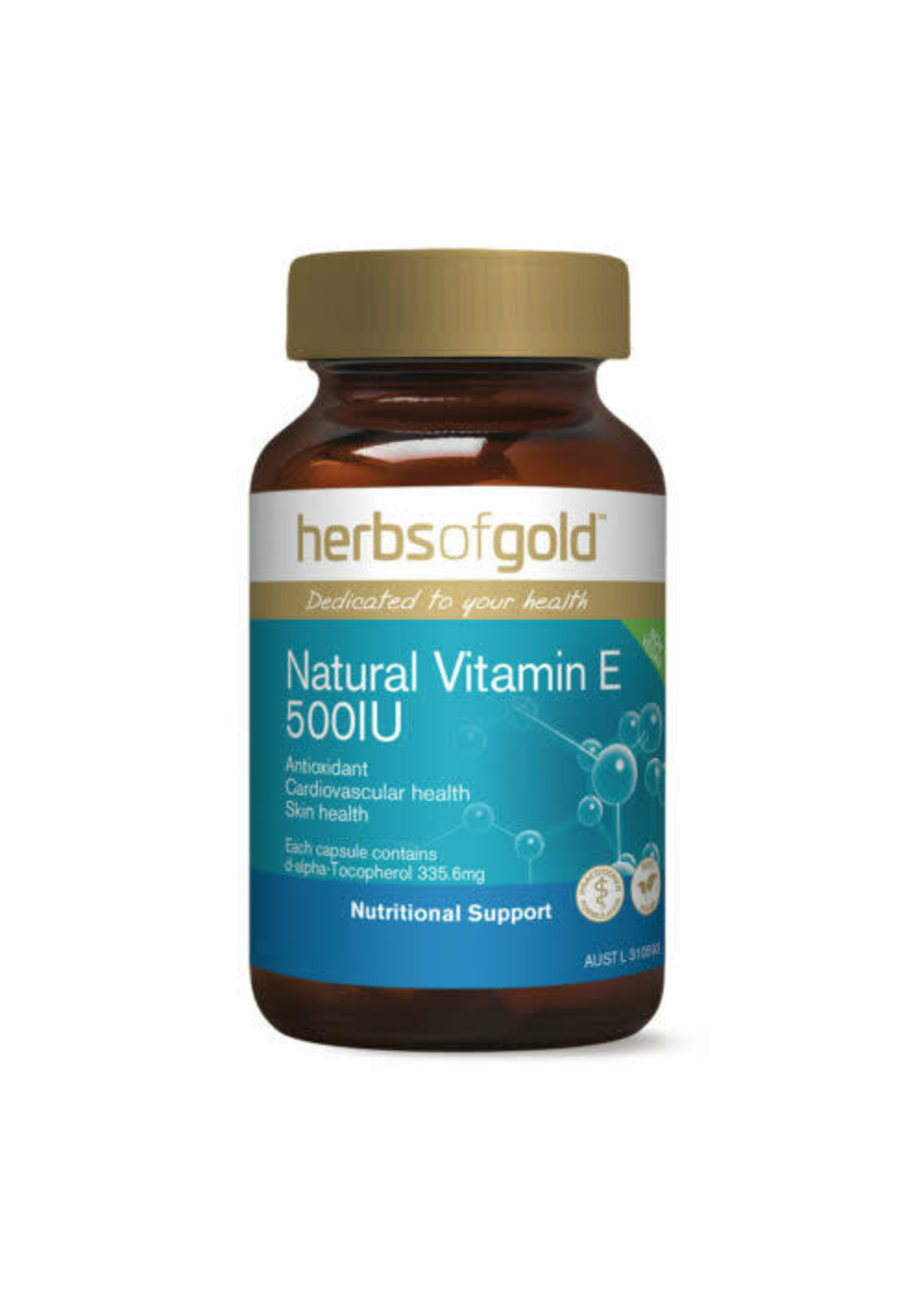 Herbs of Gold Herbs of Gold Natural Vitamin E 500IU 50 caps