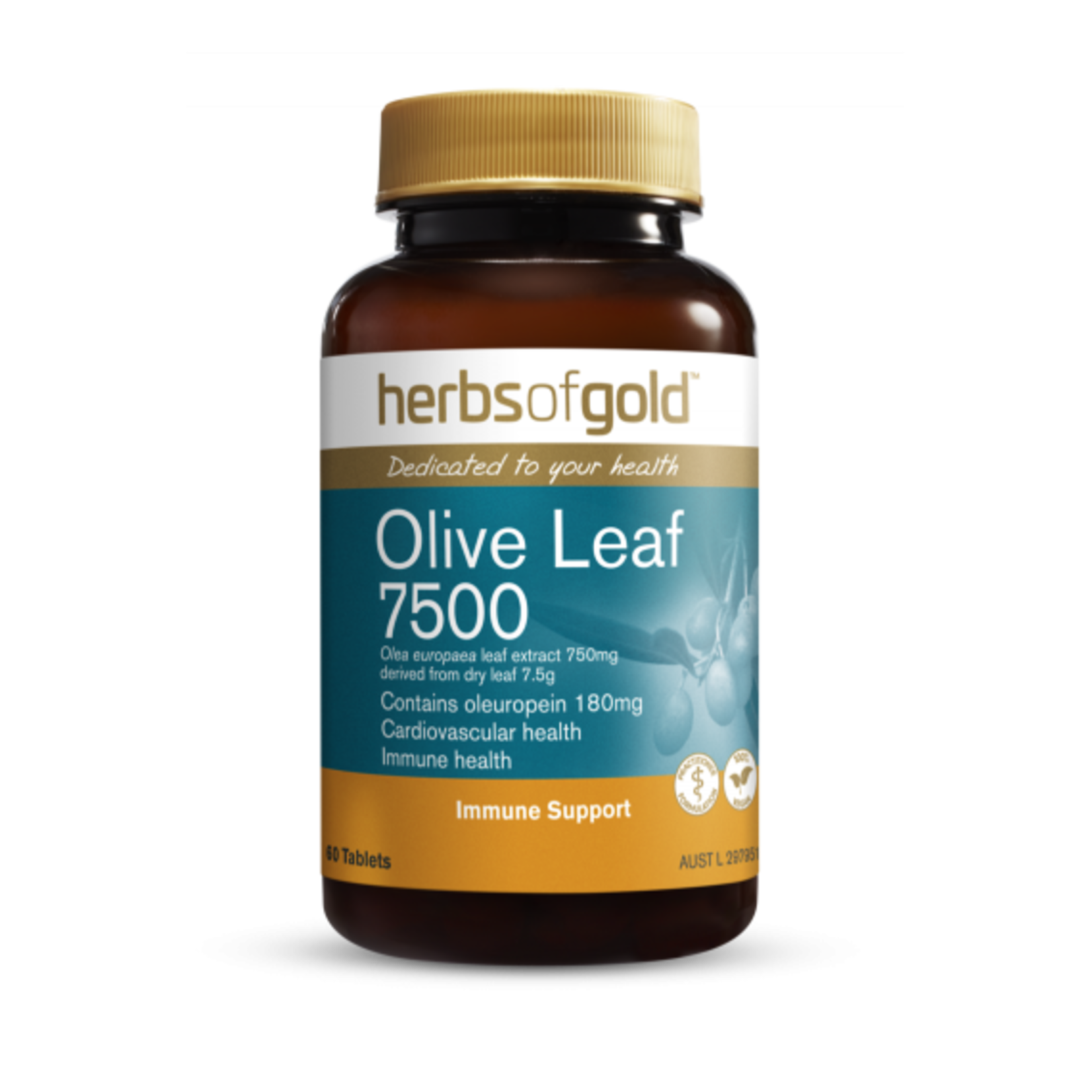 Herbs of Gold Herbs of Gold Olive Leaf  7500 Immune Support 60 tablets - DO NOT Re-ORDER