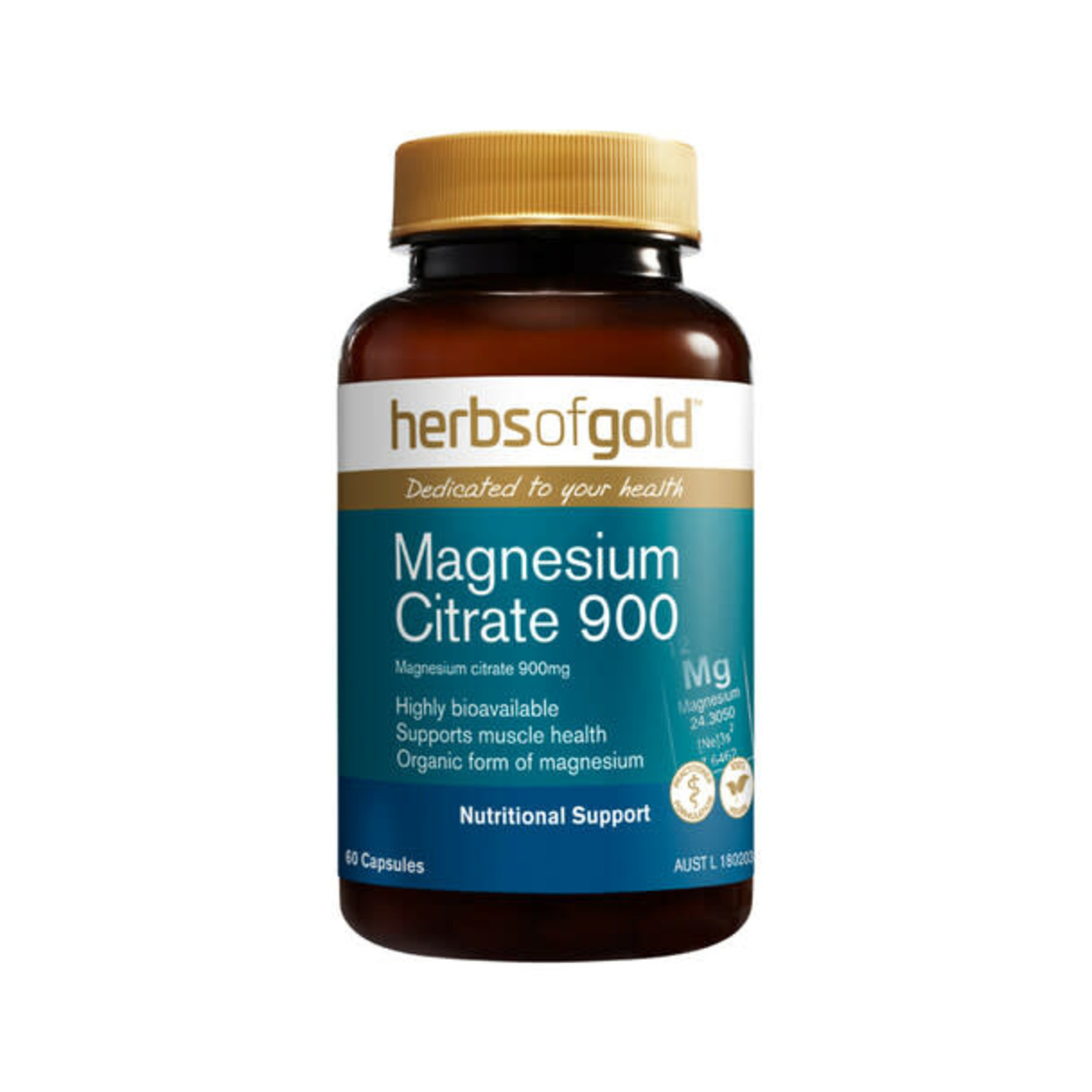 Herbs of Gold Herbs of Gold Magnesium Citrate 900mg 60 caps