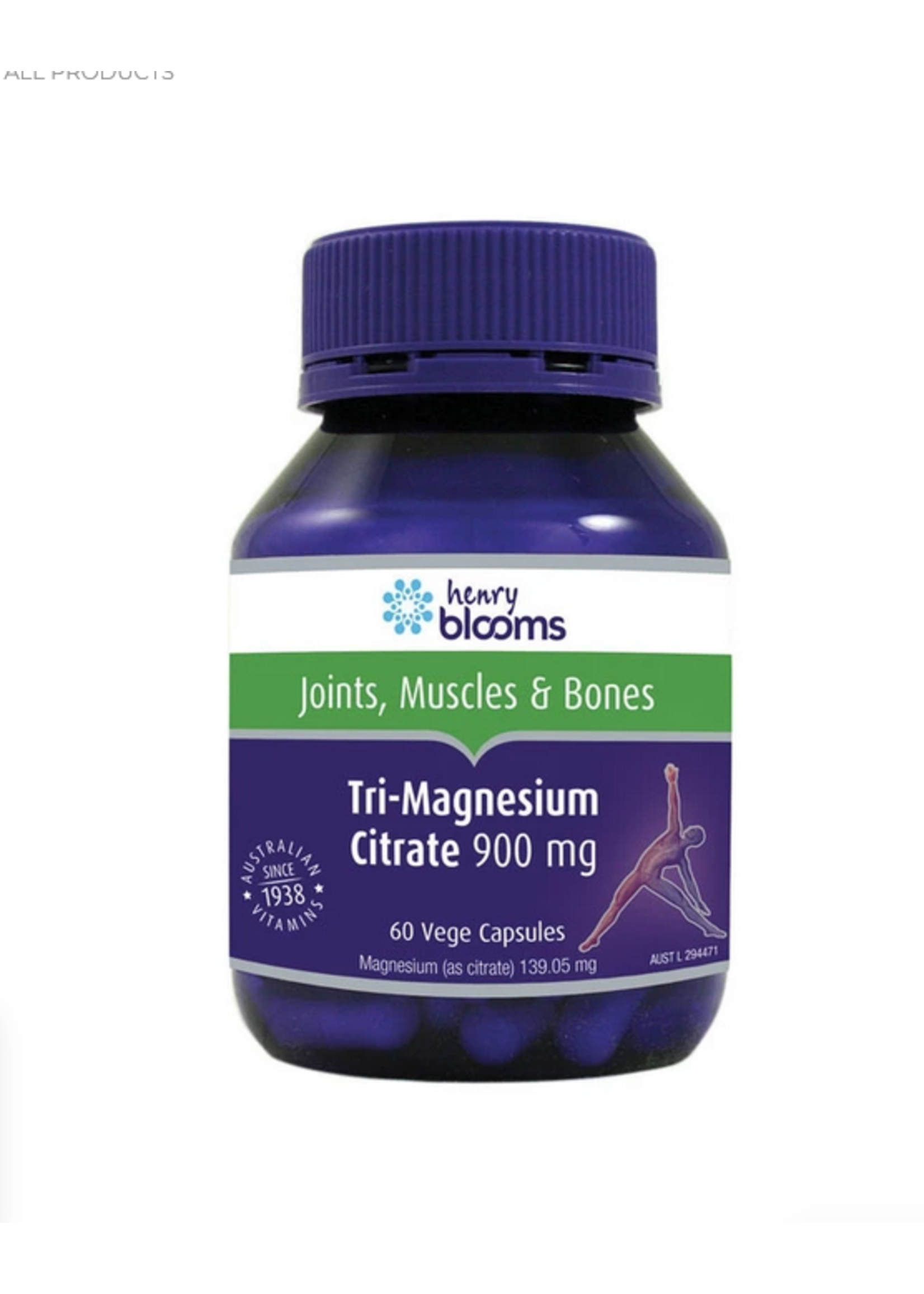 Henry Blooms Blooms Tri-Magnesium Citrate 900mg 60 capsules