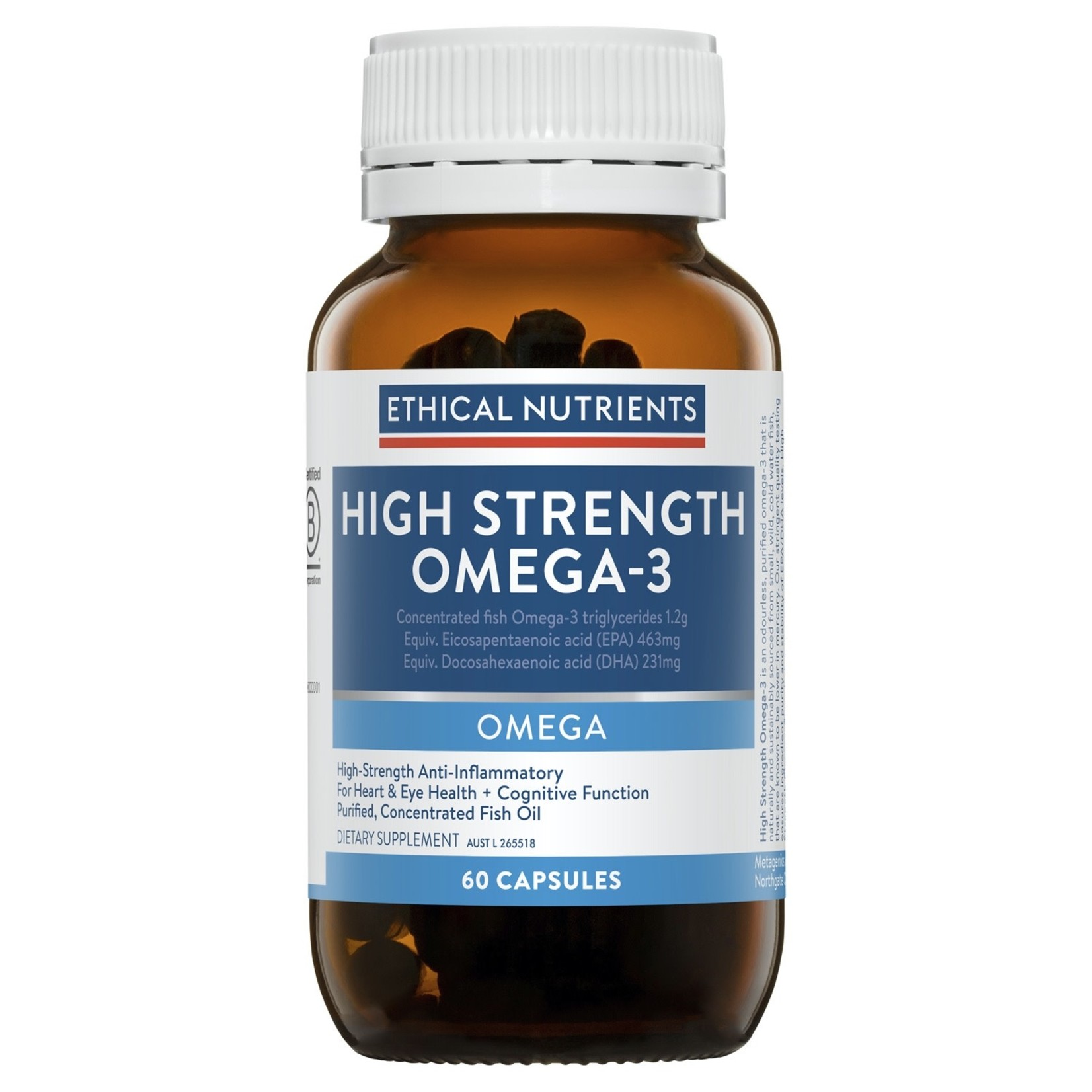 ETHICAL NUTRIENTS Ethical Nutrients Omegazorb  Hi-Strength Omega 3 Fish Oil 60 Capsules