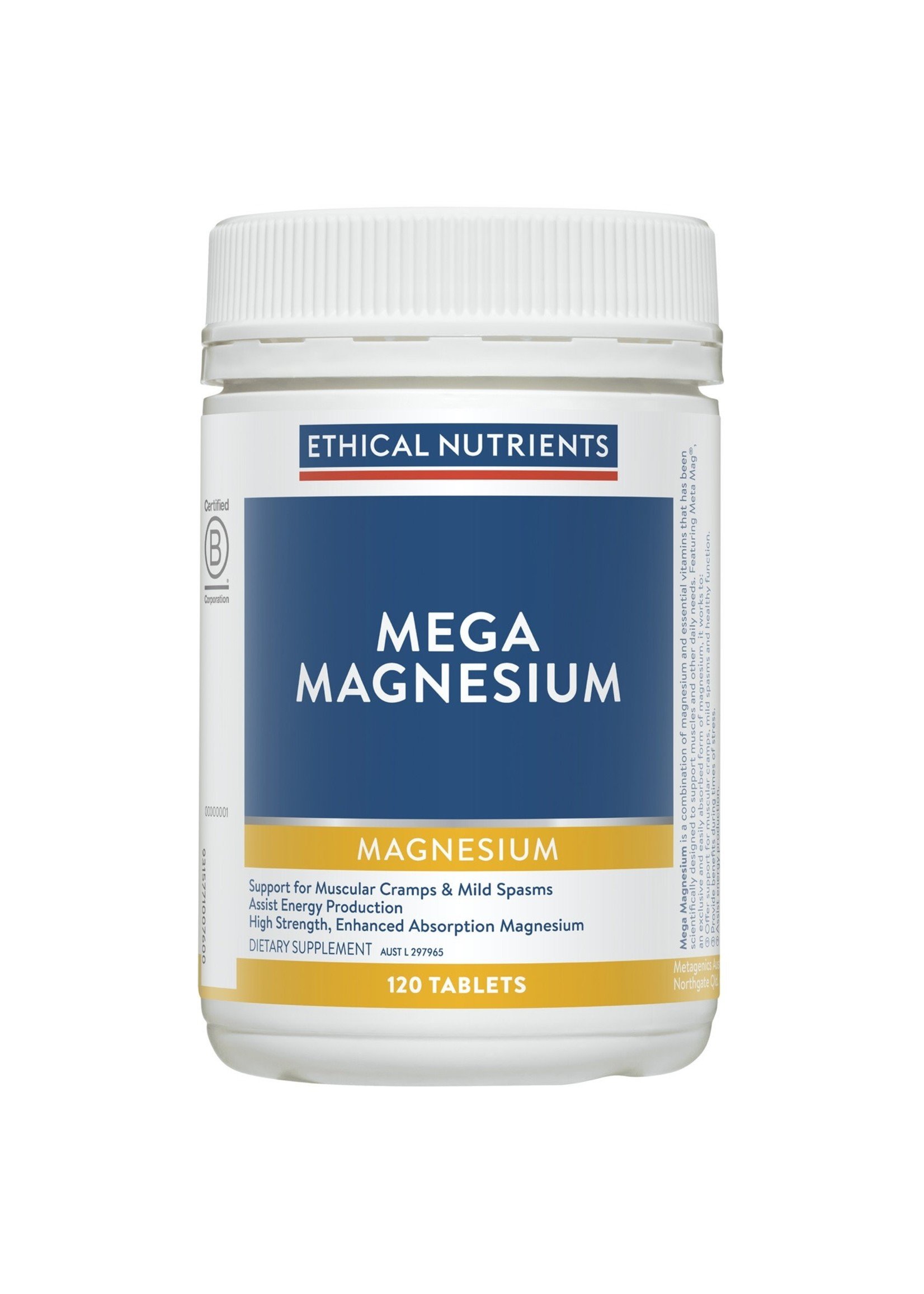 Ehtical Nutrients Ethical Nutrients Mega Magnesium  megazorb 120 tabs