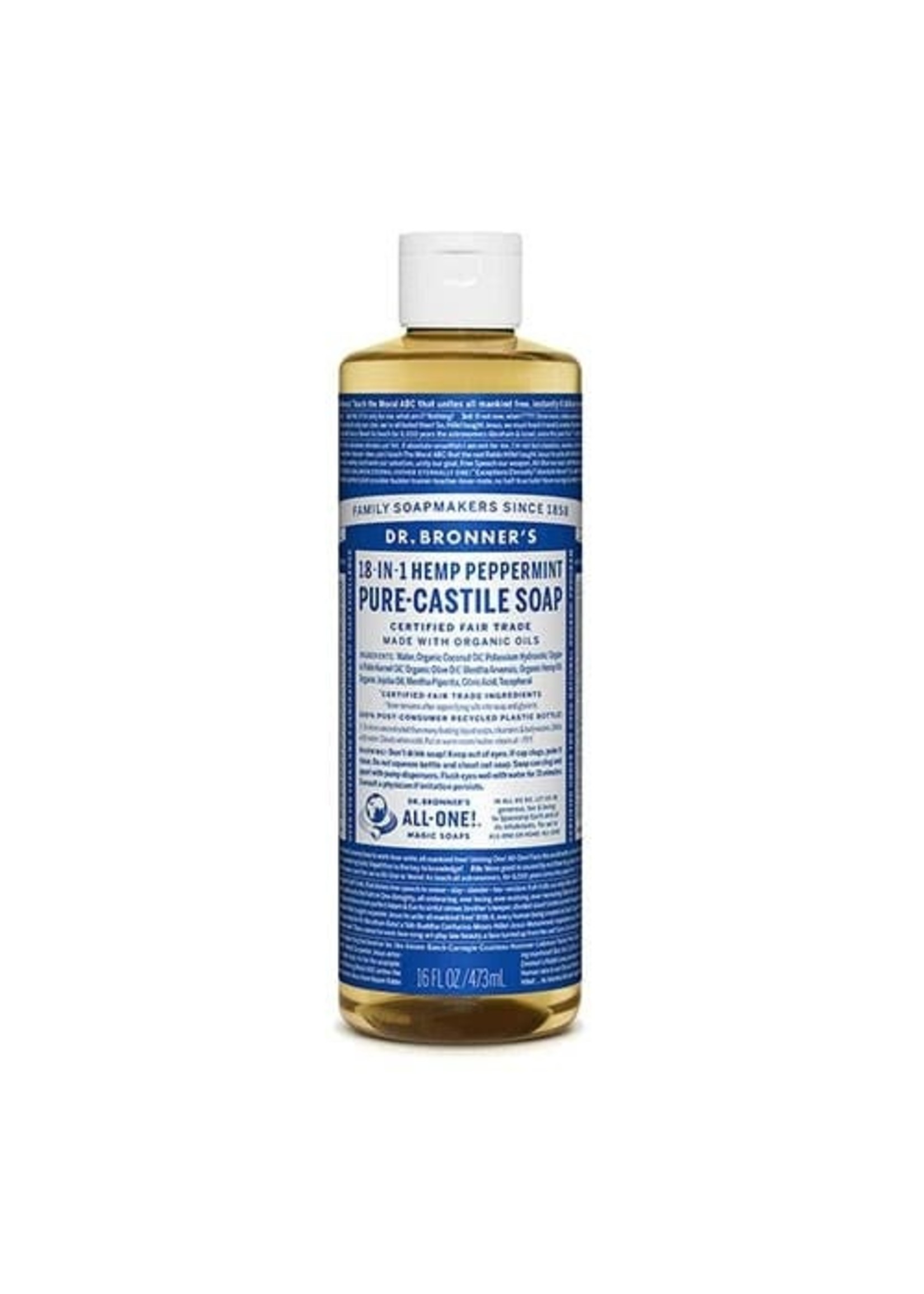 Dr Bronners Dr Bronners Organic Pure Castile Liquid Soap Peppermint 473ml ( Dark Blue)