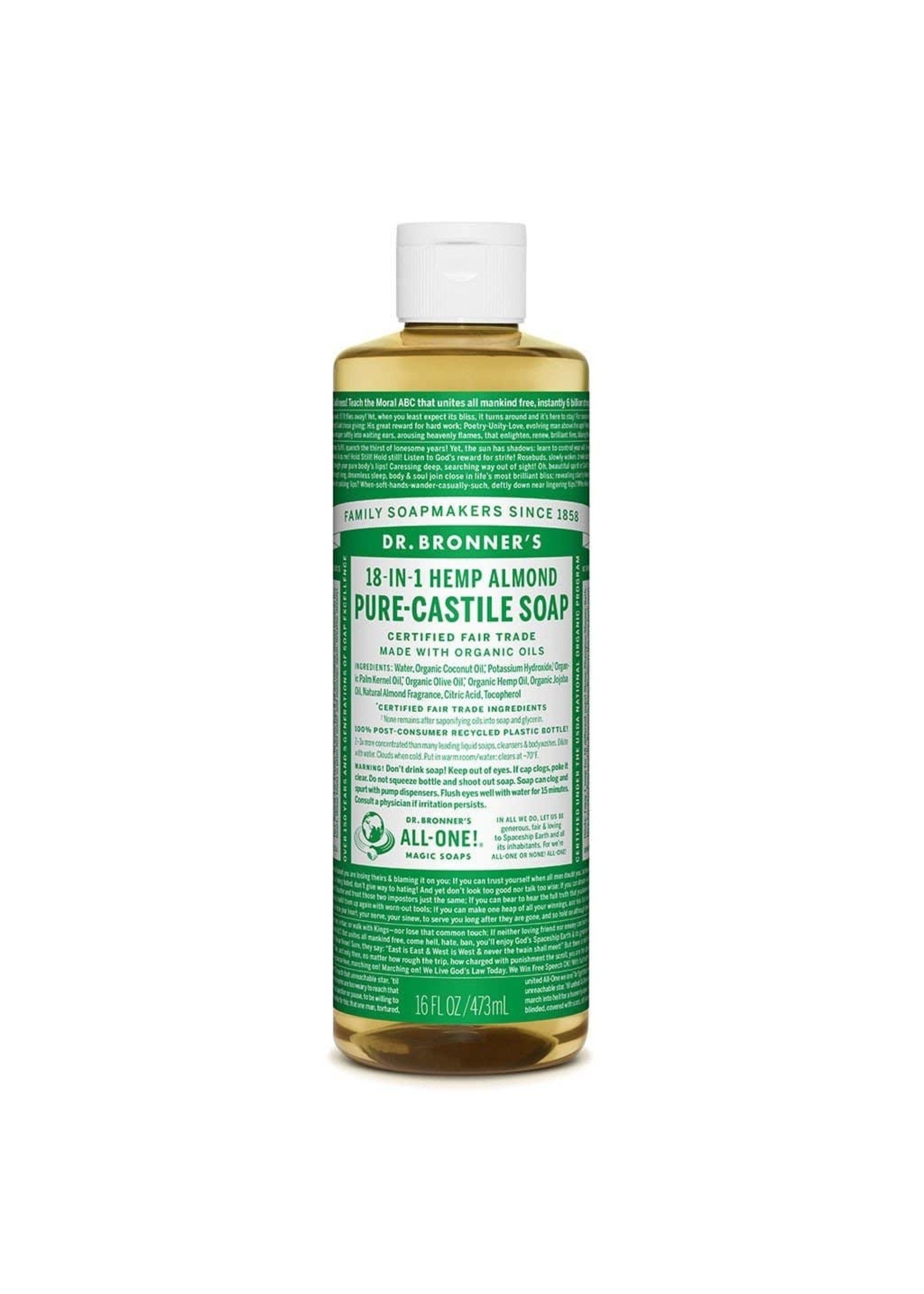 Dr Bronners Dr Bronners Pure Castile Liquid Soap Almond 473ml