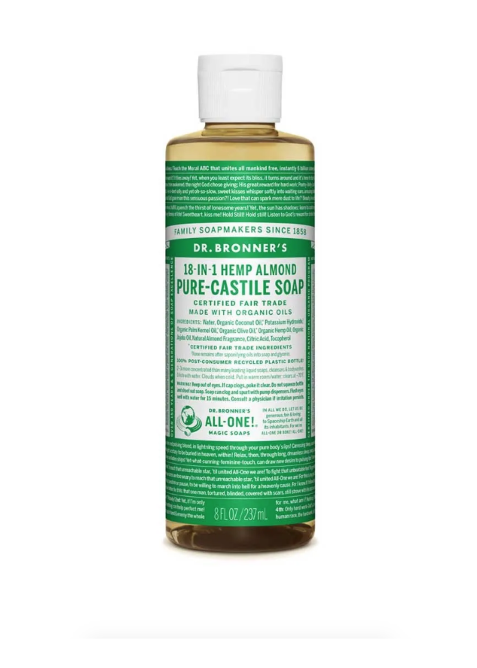 Dr Bronners Dr Bronners Pure Castile Liquid Soap  Almond 237 ml