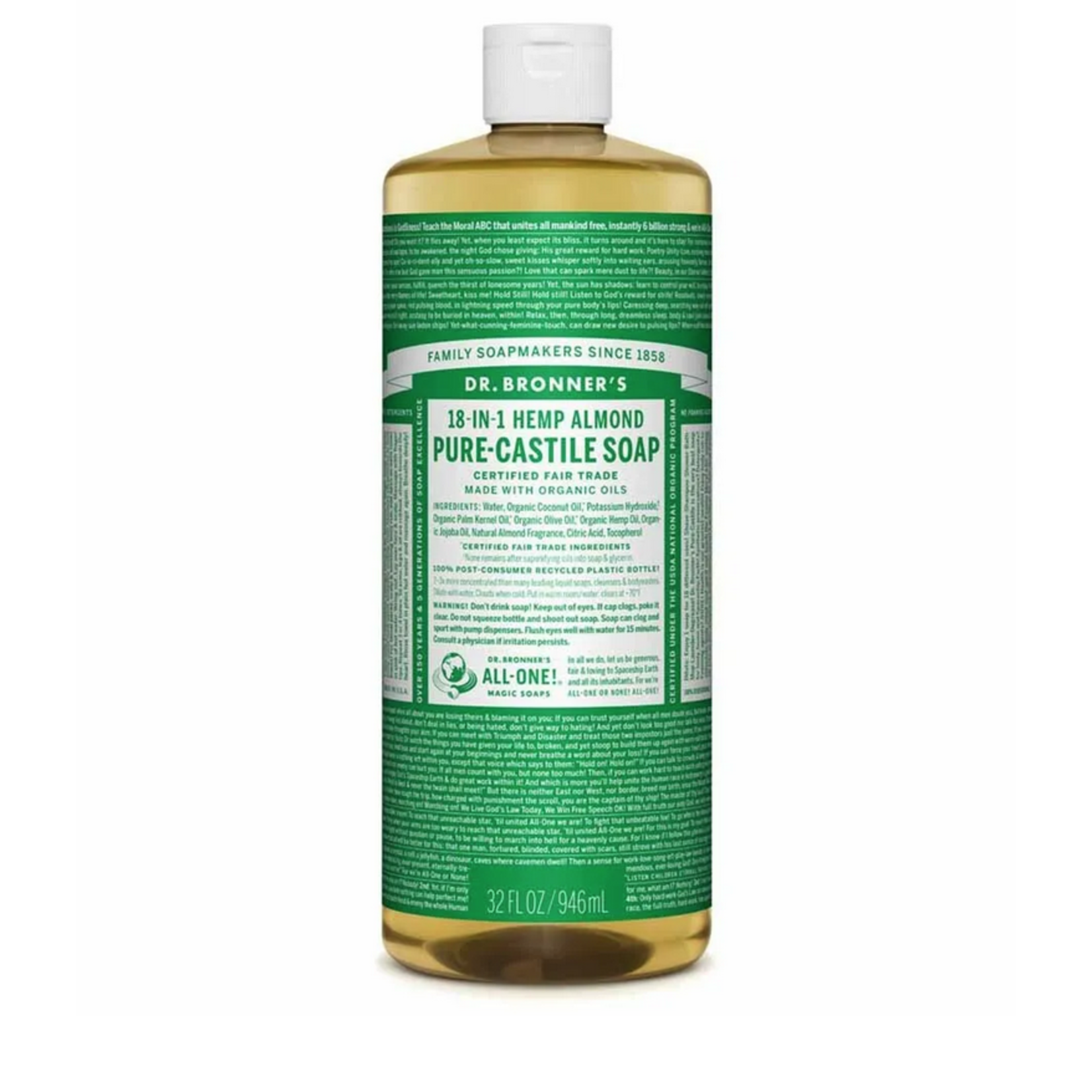Dr Bronner's Dr Bronner's Pure Castile Liquid Soap   Almond  946 ml