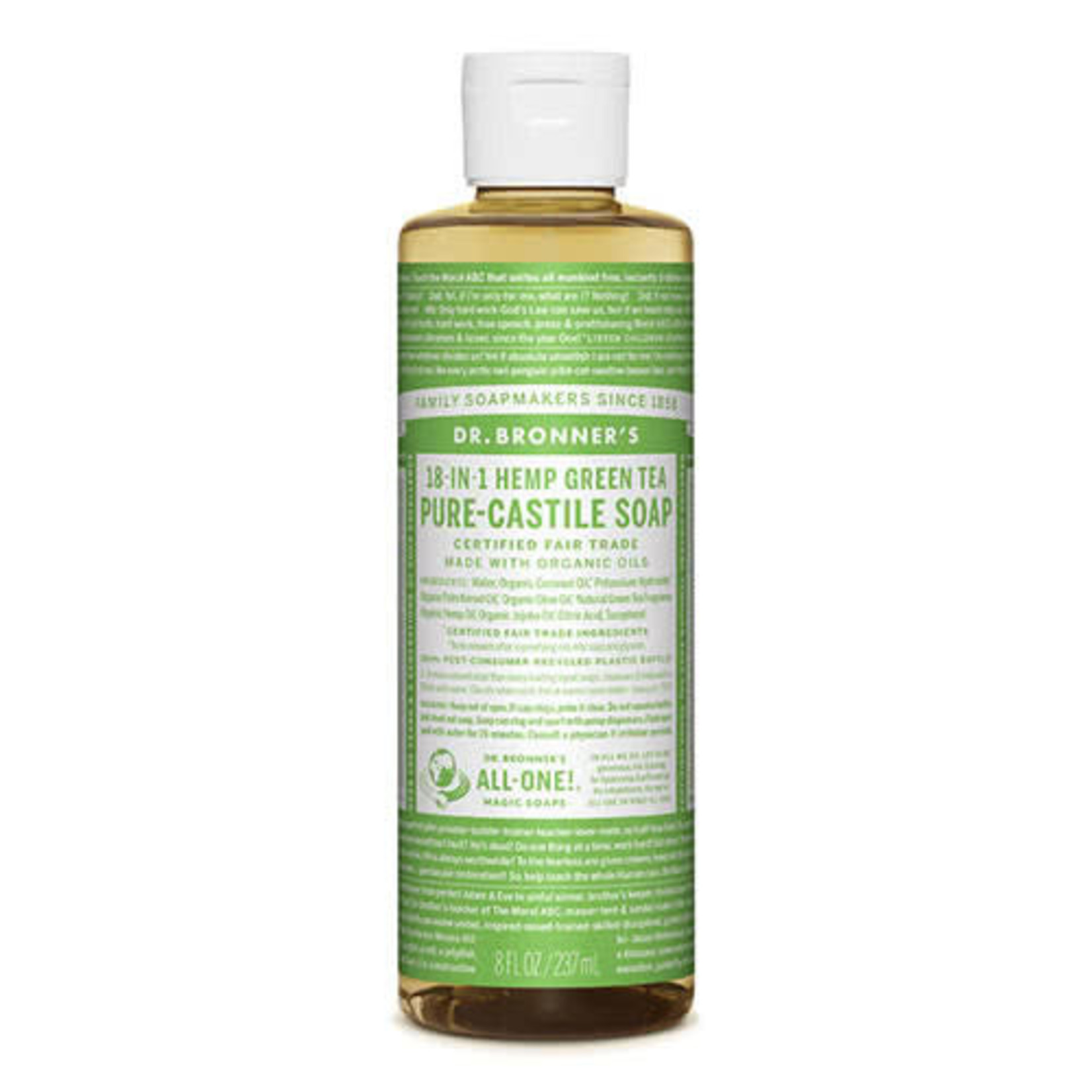 Dr Bronners Dr Bronners Pure Castile Liquid Soap Green Tea 237ml green label