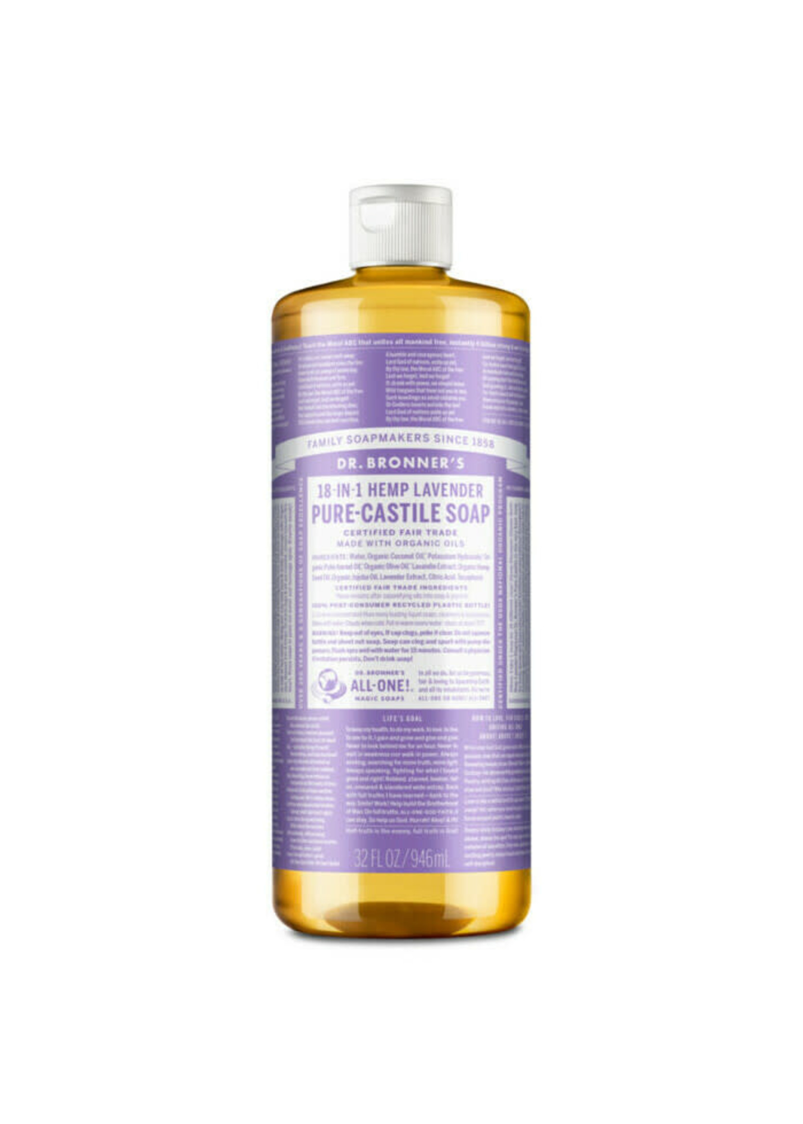 Dr Bronners Dr Bronners Organic Pure Castile Liquid Soap Lavender 473ml (Purple)