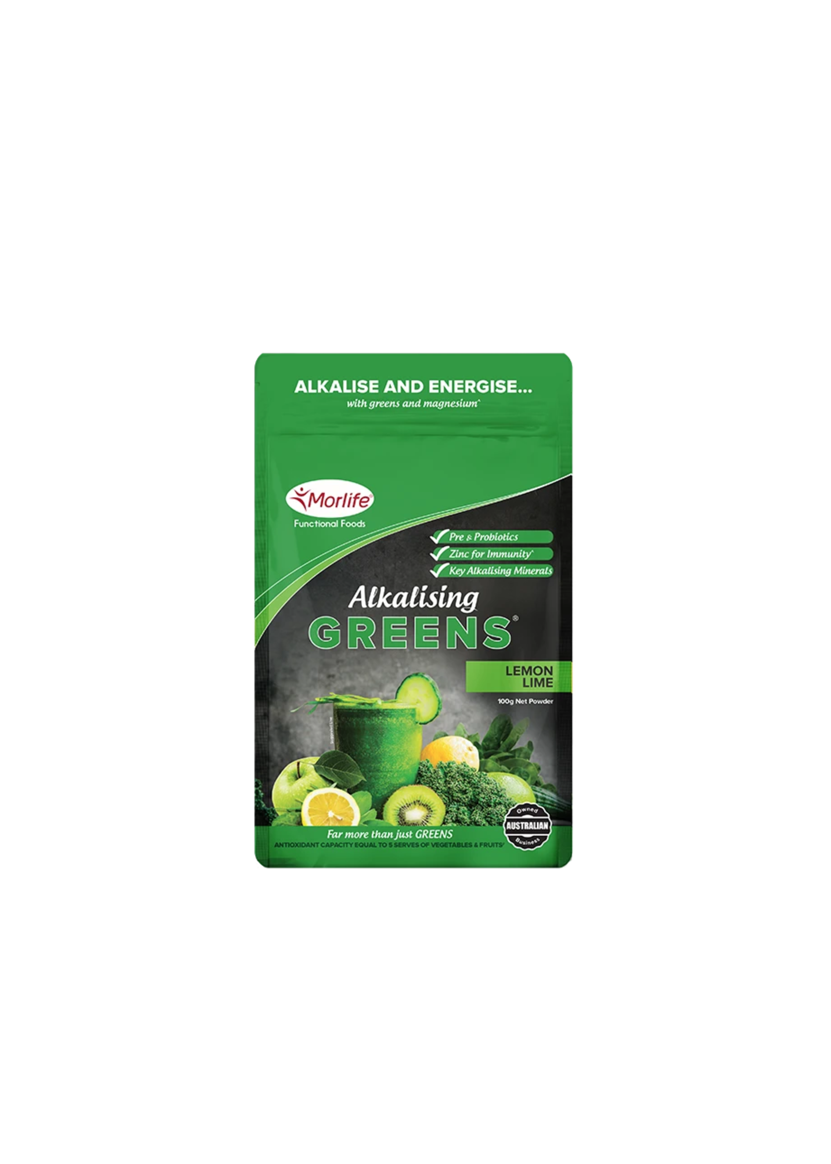 Morelife Morlife Alkalising Greens Lemon Lime Powder 100 g