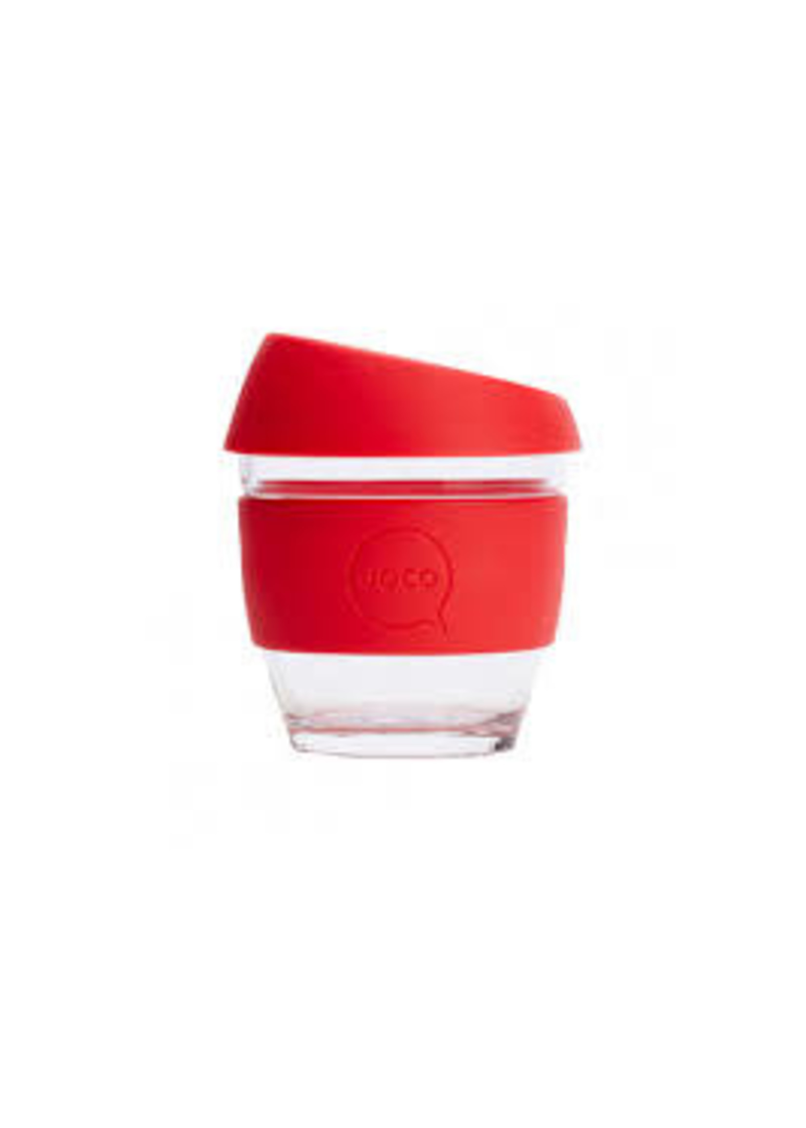 Joco Reusable Glass Cup Small 8oz 236ml Red