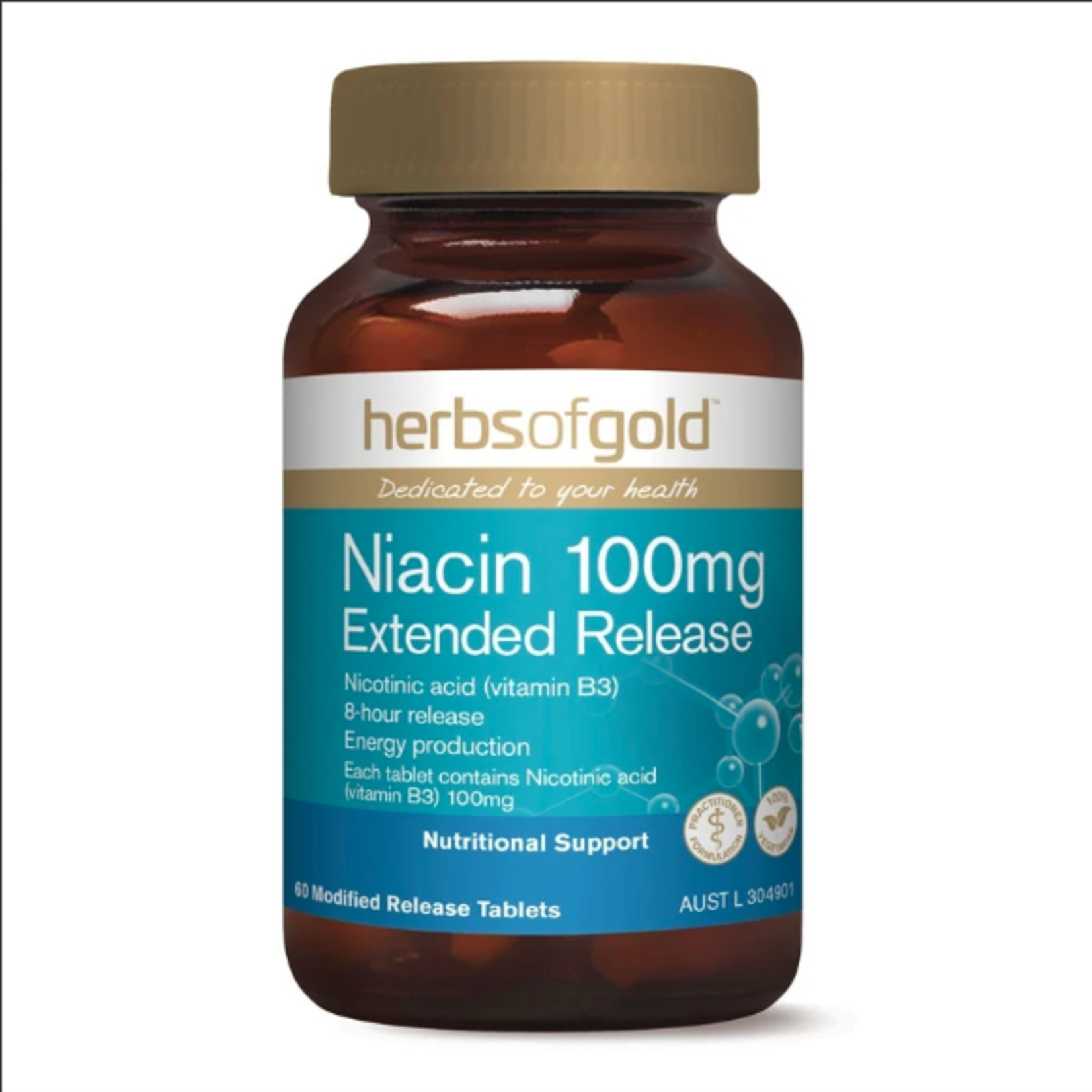 Herbs of Gold Herbs of Gold Niacin 100mg Extended Release 60tabs