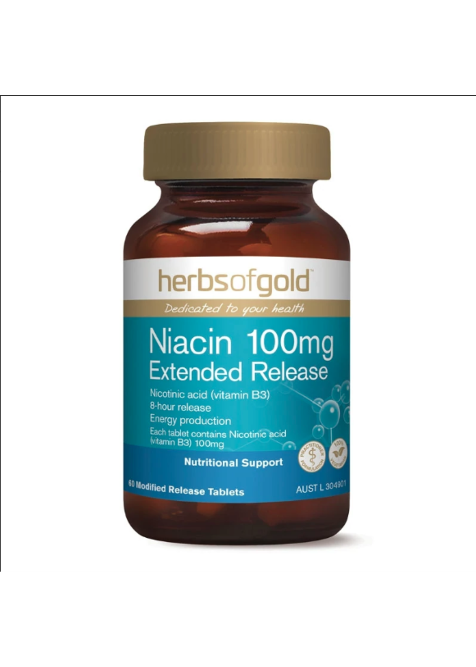 Herbs of Gold Herbs of Gold Niacin 100mg Extended Release 60tabs