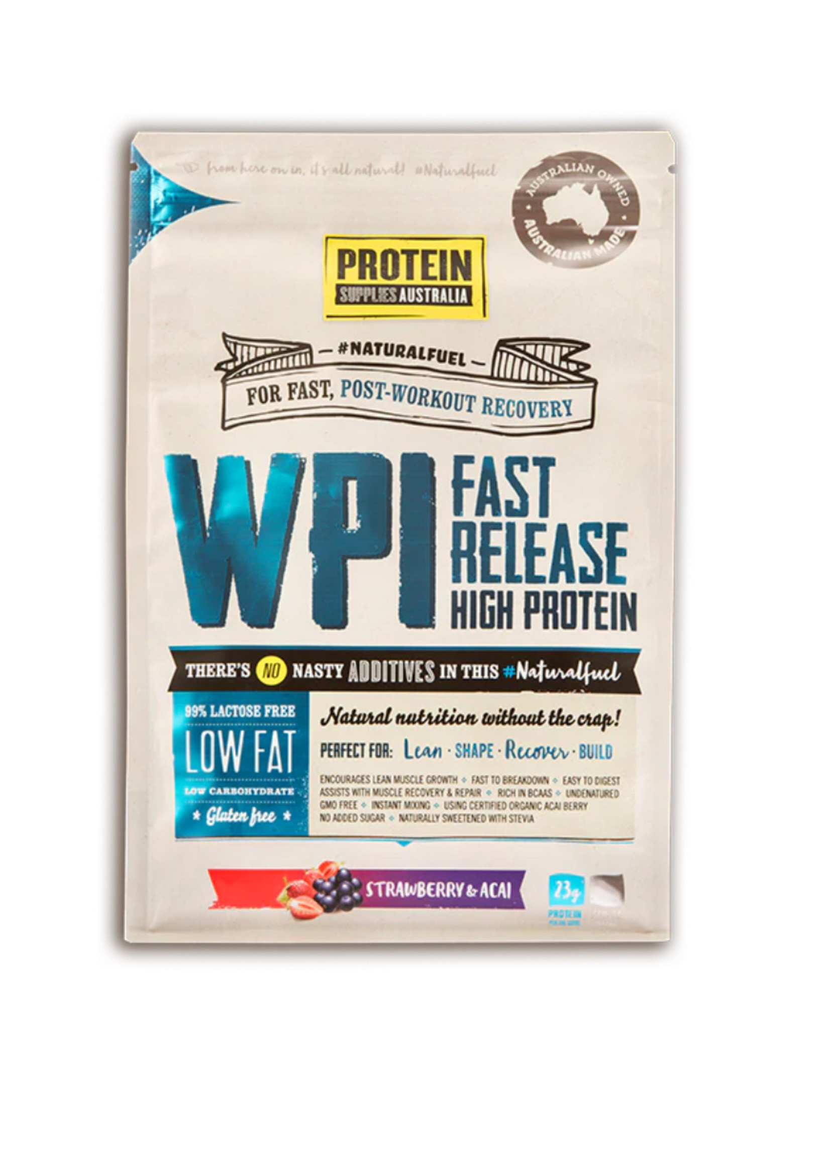 Protein Supplies Australia Protein Supplies Australia WPI (Whey Protein Isolate) Strawberry & Acai 500g