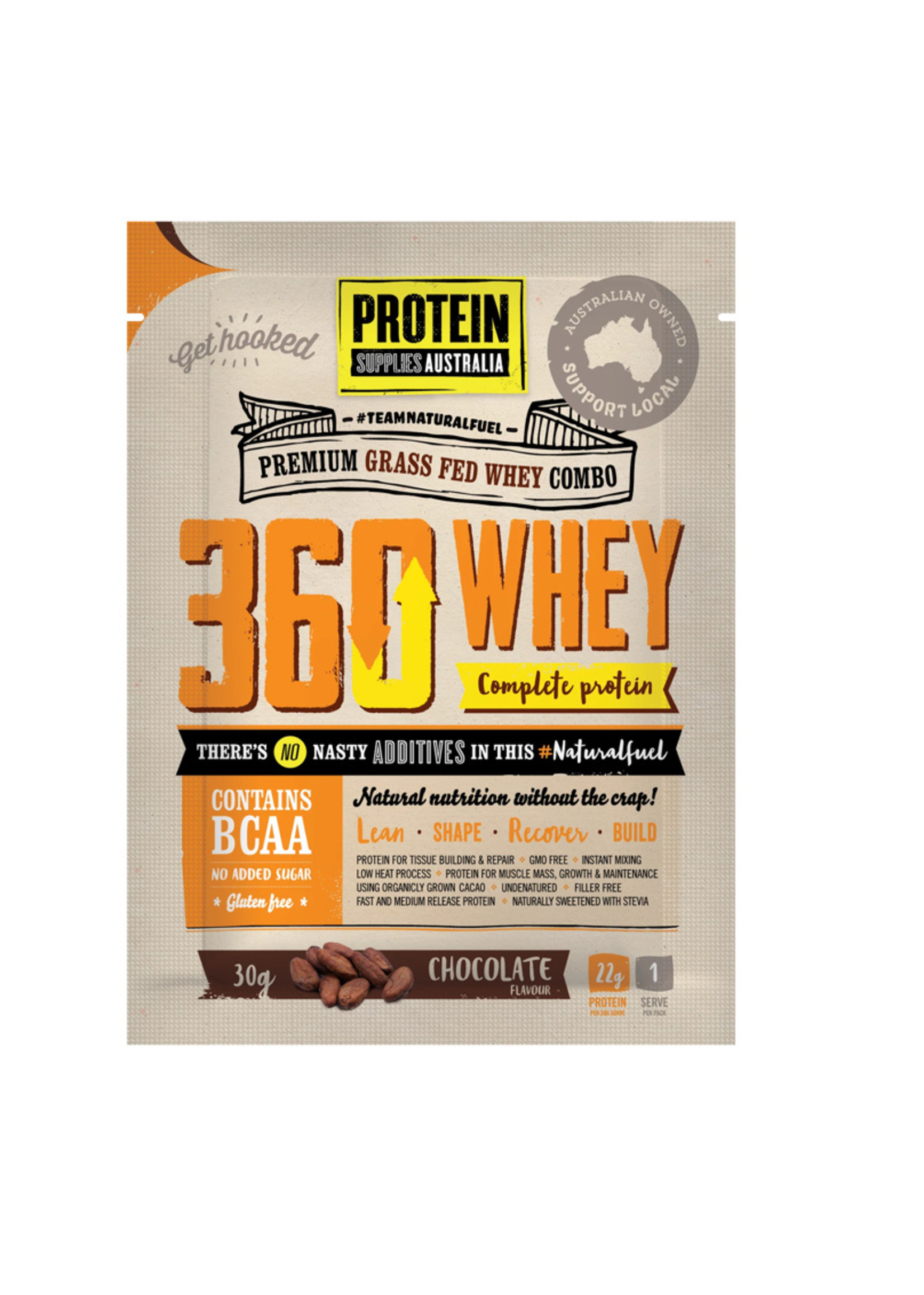Prorein Supplies Australia Protein Supplies Australia 360 Whey (WPI=WPC Combo ) Chocolate 1kg