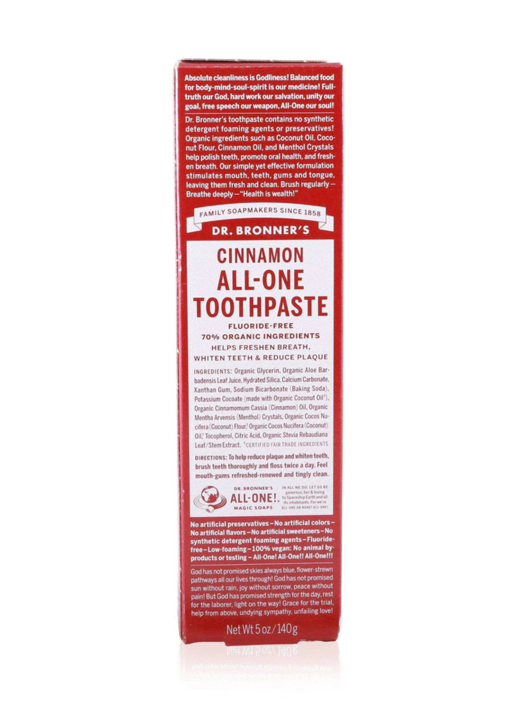 Dr Bronners Dr Bronners Organic Toothpaste Cinnamon 140g