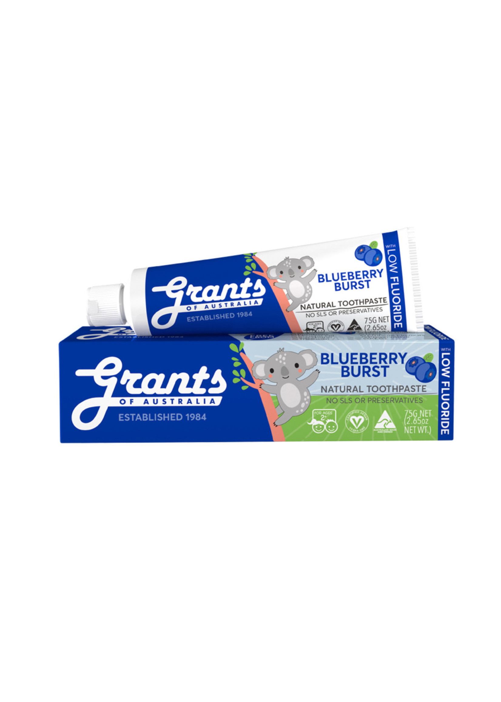Grant's Grants Kids Natural Toothpaste Blueberry Low  Fluoride
