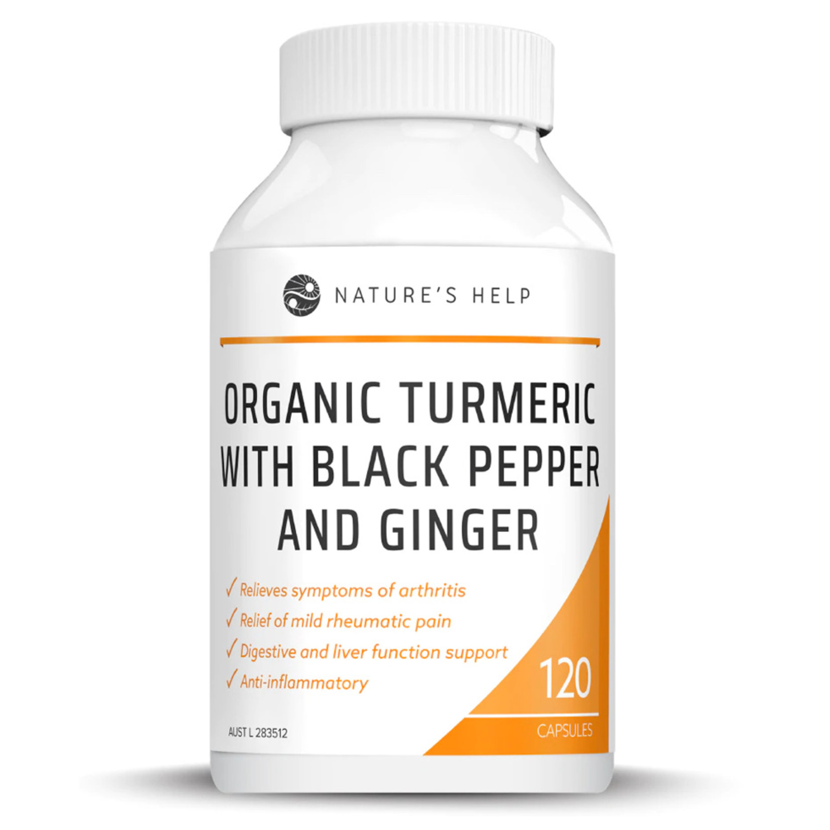 Natures Help Natures Help Organic Turmeric with Black Pepper & Ginger 120 caps
