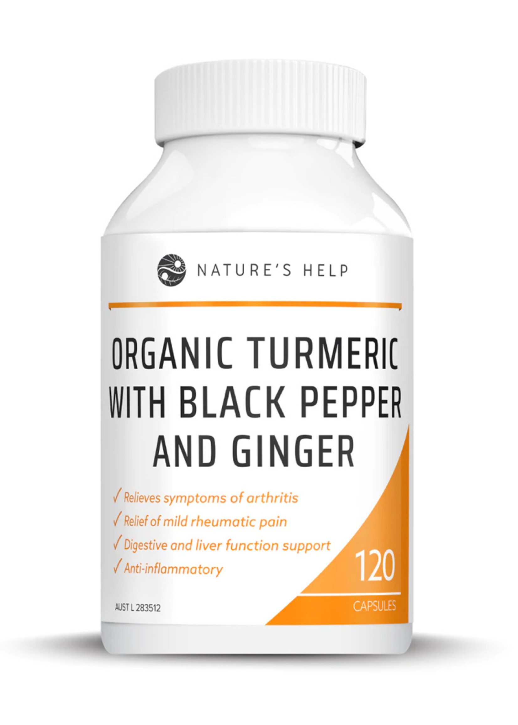 Natures Help Natures Help Organic Turmeric with Black Pepper & Ginger 120 caps