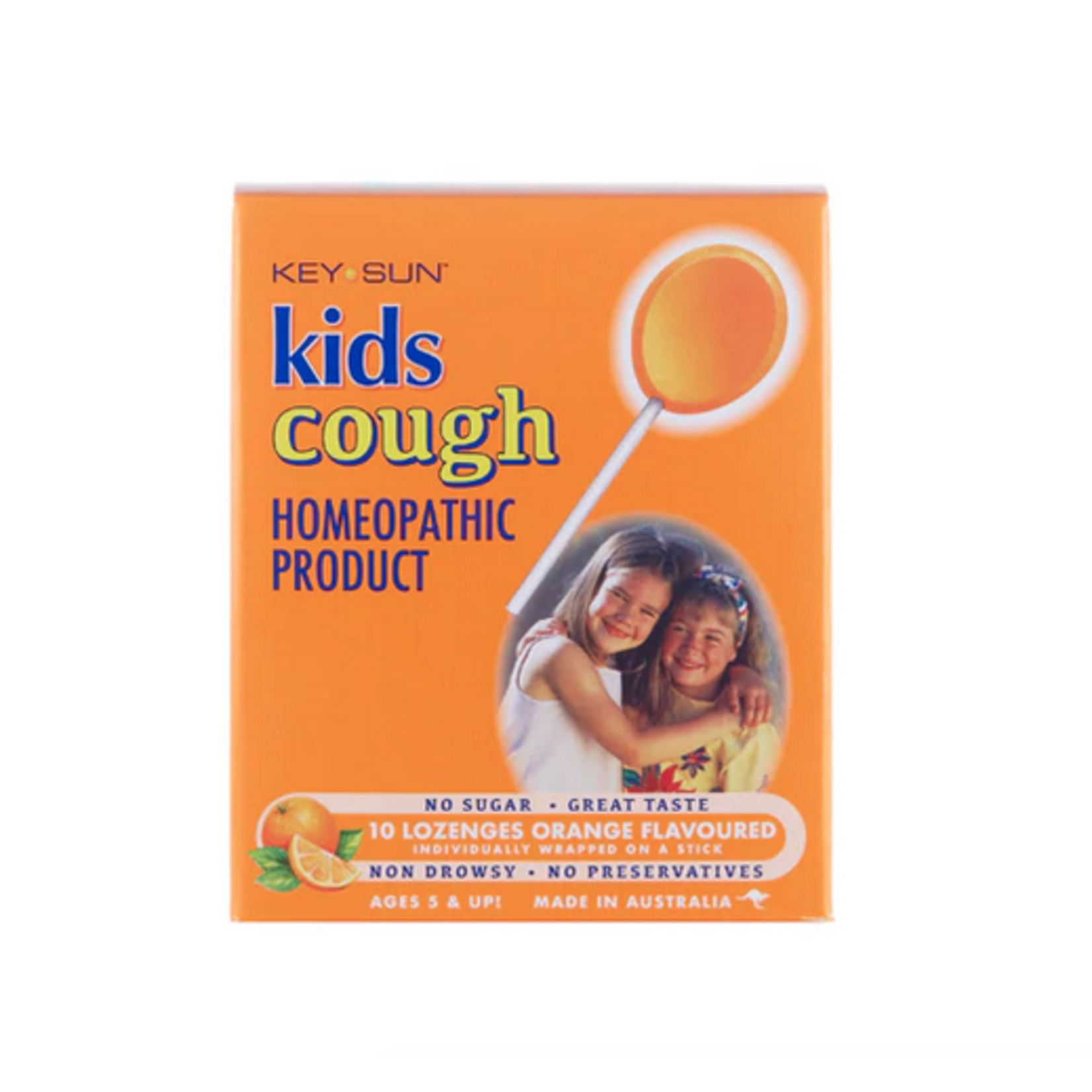 Key sun Key Sun All Natural Kids Cough Lozenge Orange 10 lozenges