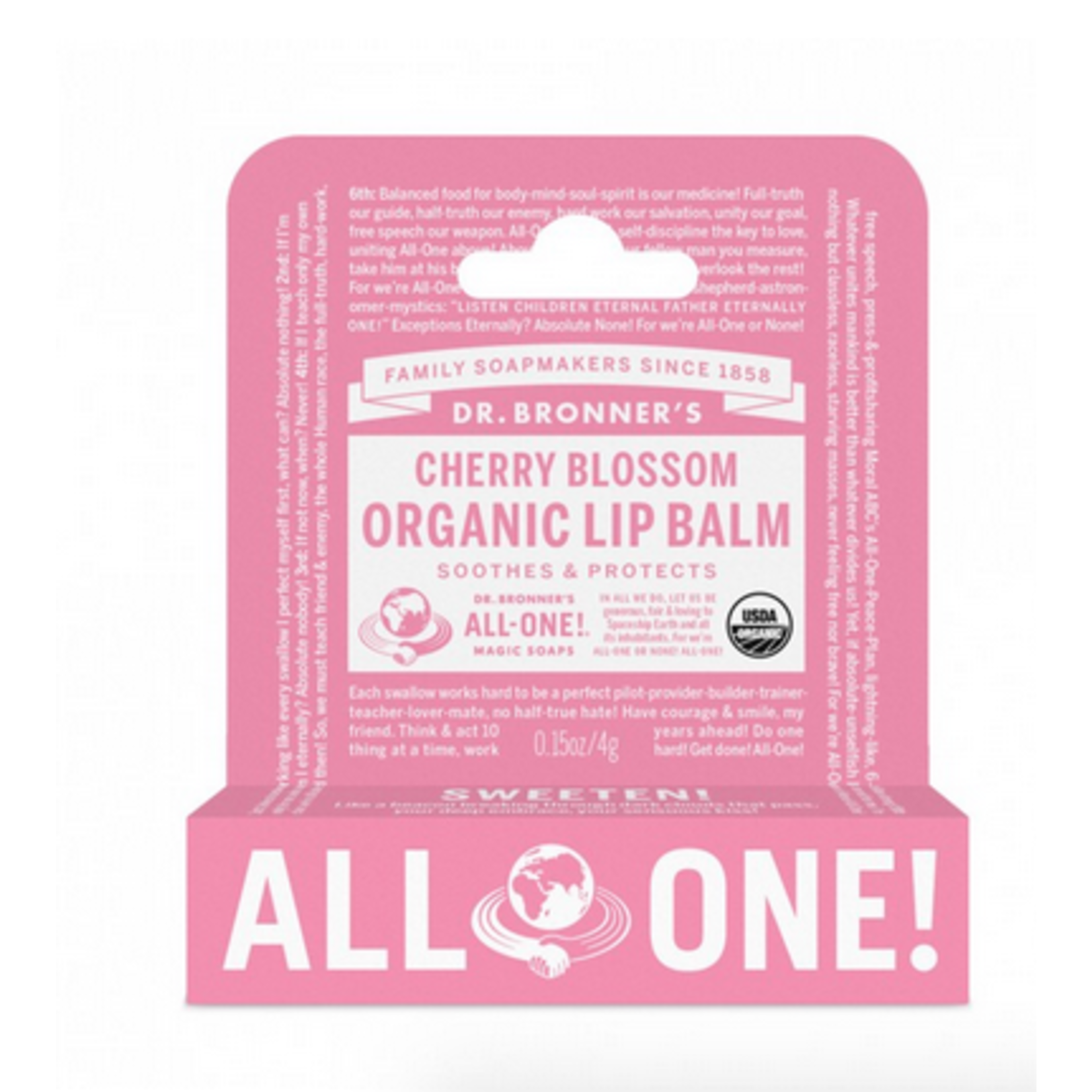 Dr Bronners Dr Bronners Organic Lip Balm Cherry Blossom 4g (Pink)