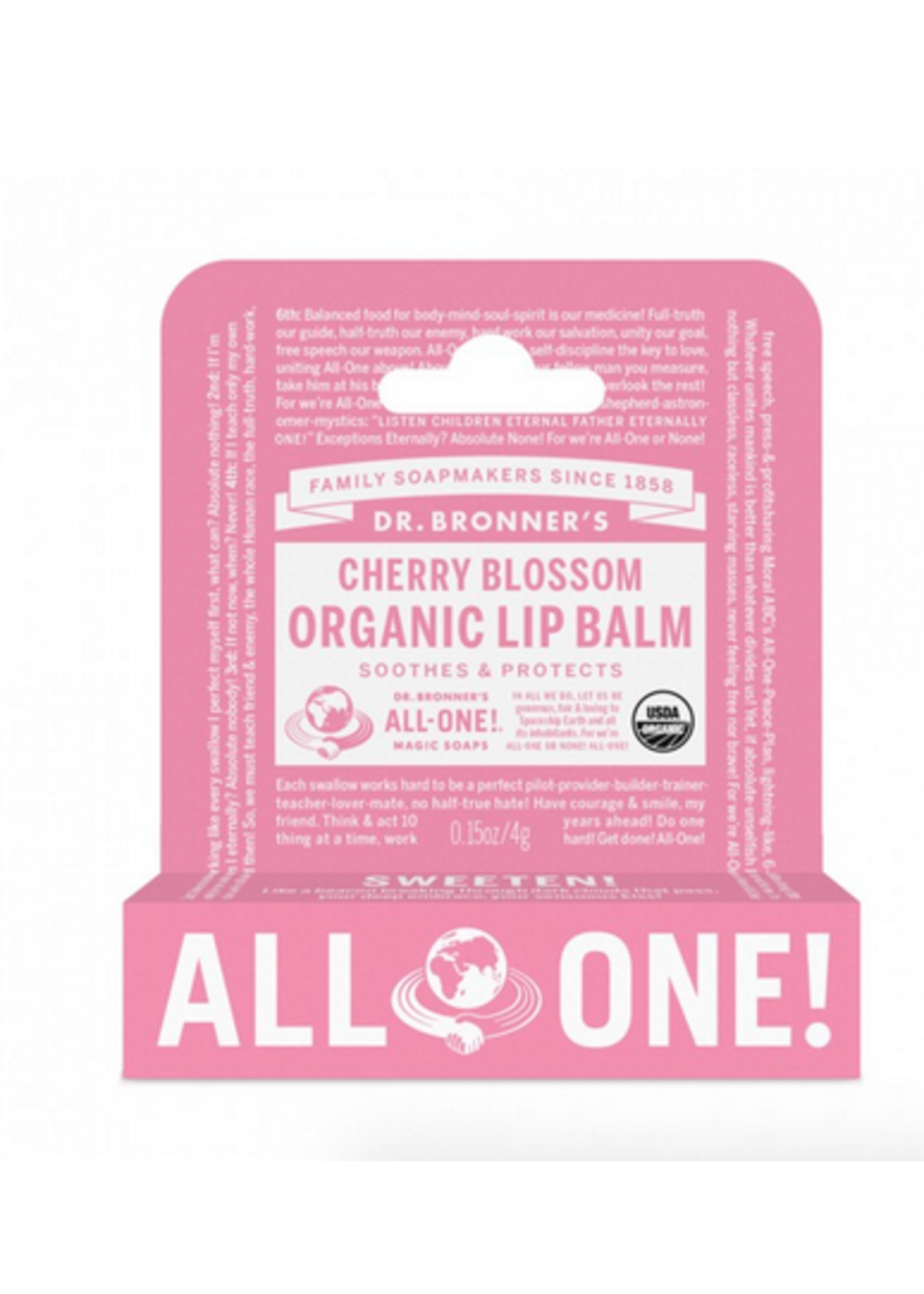 Dr Bronners Dr Bronners Organic Lip Balm Cherry Blossom 4g (Pink)